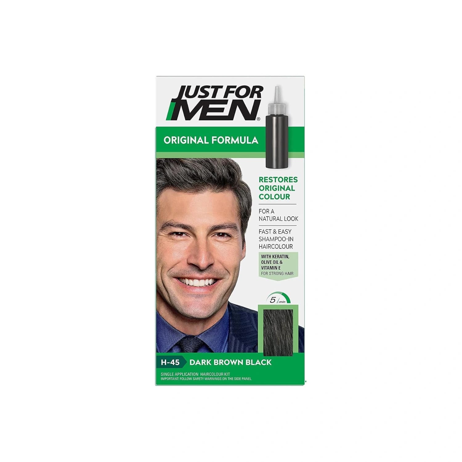 Just For Men Original Formula H-45 Dark Brown Black Hair Dye