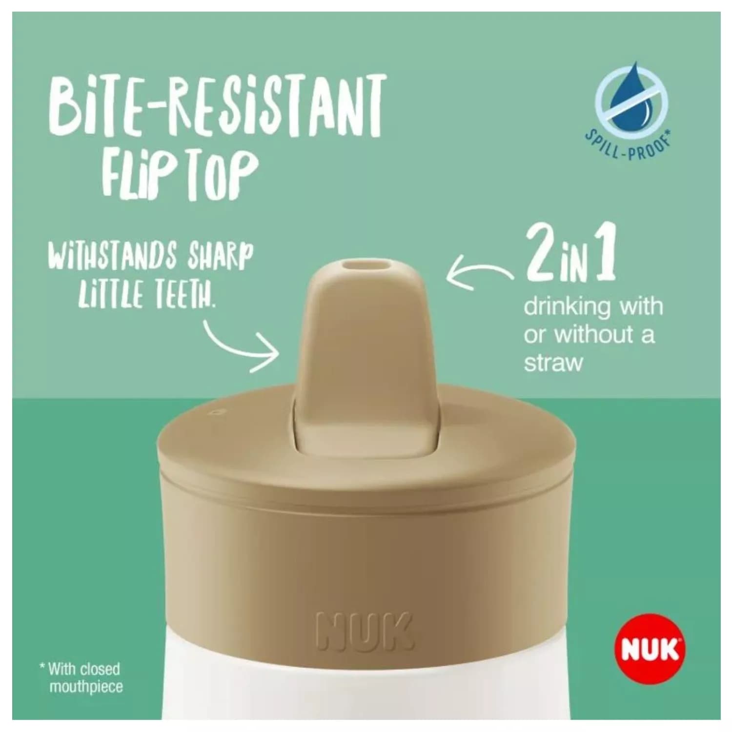 NUK Mini-Me Flip With 2 in 1 Top 12m+ Green 450ml