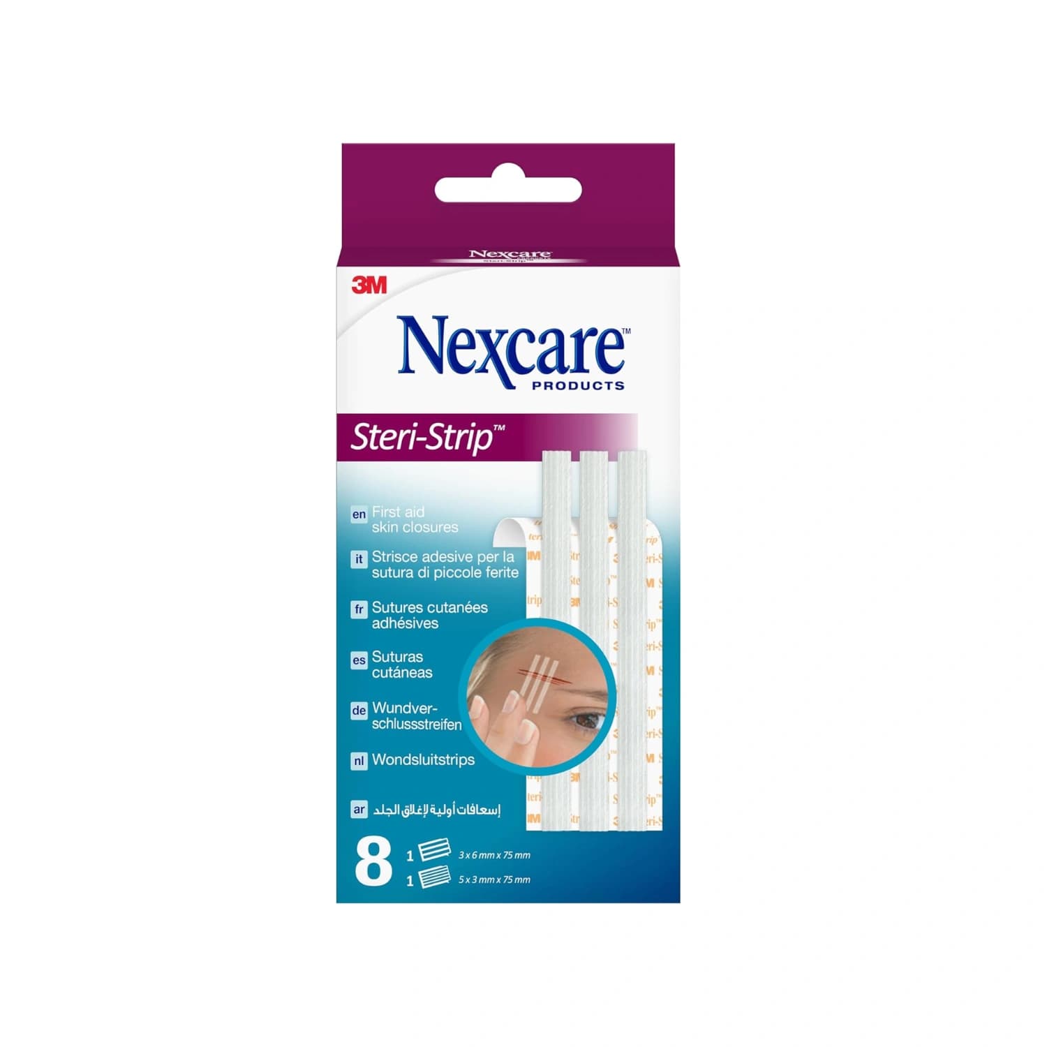 Nexcare Steri-Strip Skin Closures, Assorted Sizes, 8 Plasters