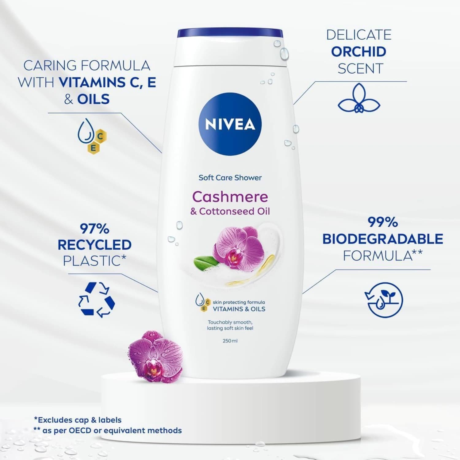 Nivea Cashmere & Cotton Oil Shower Gel 250ml