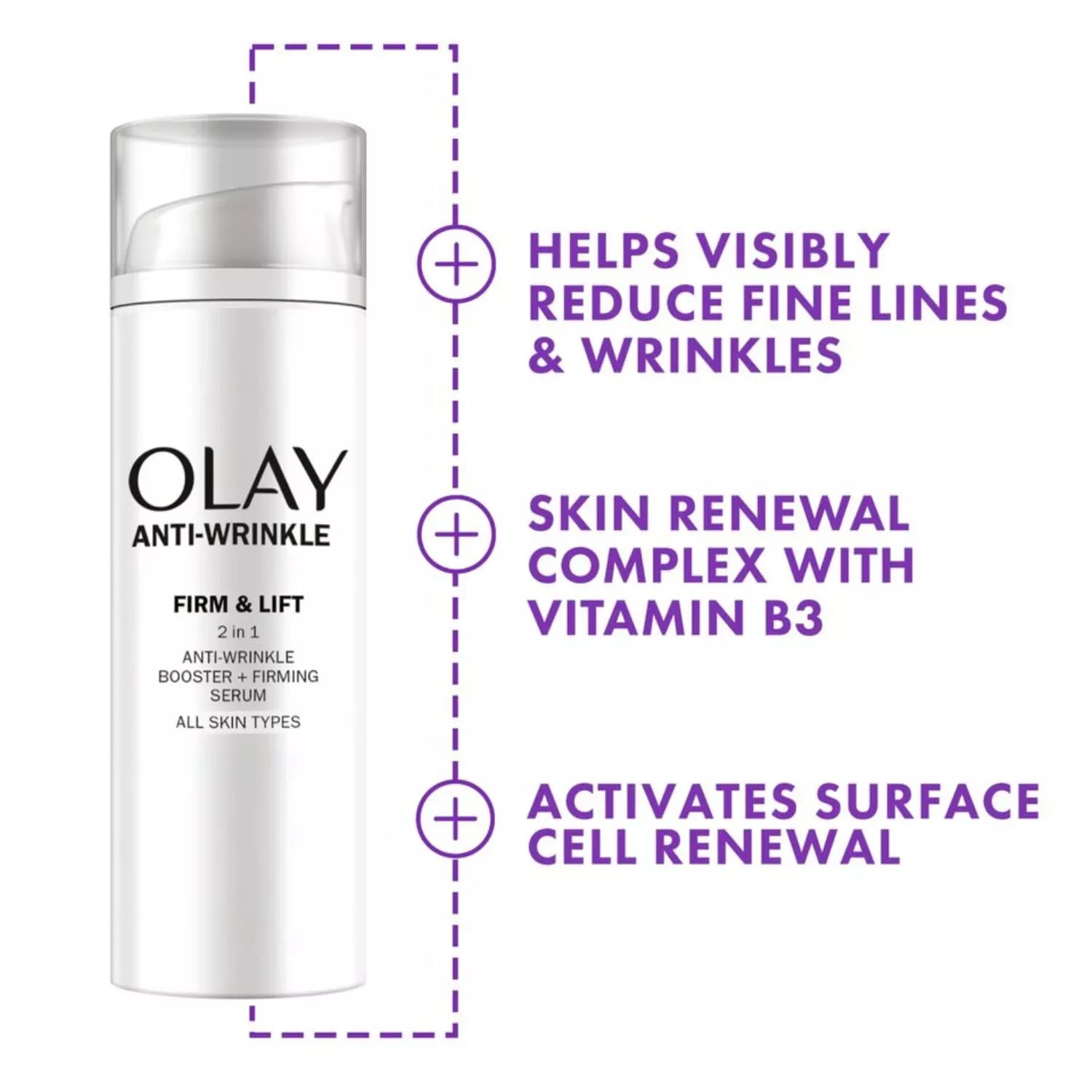 Olay Anti-Wrinkle Firm & Lift 2In1 Booster Serum 50ml