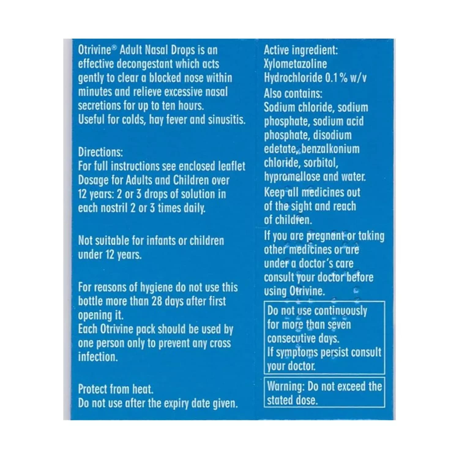 Otrivine Congestion Relief Adult Nasal Drops -10 ml