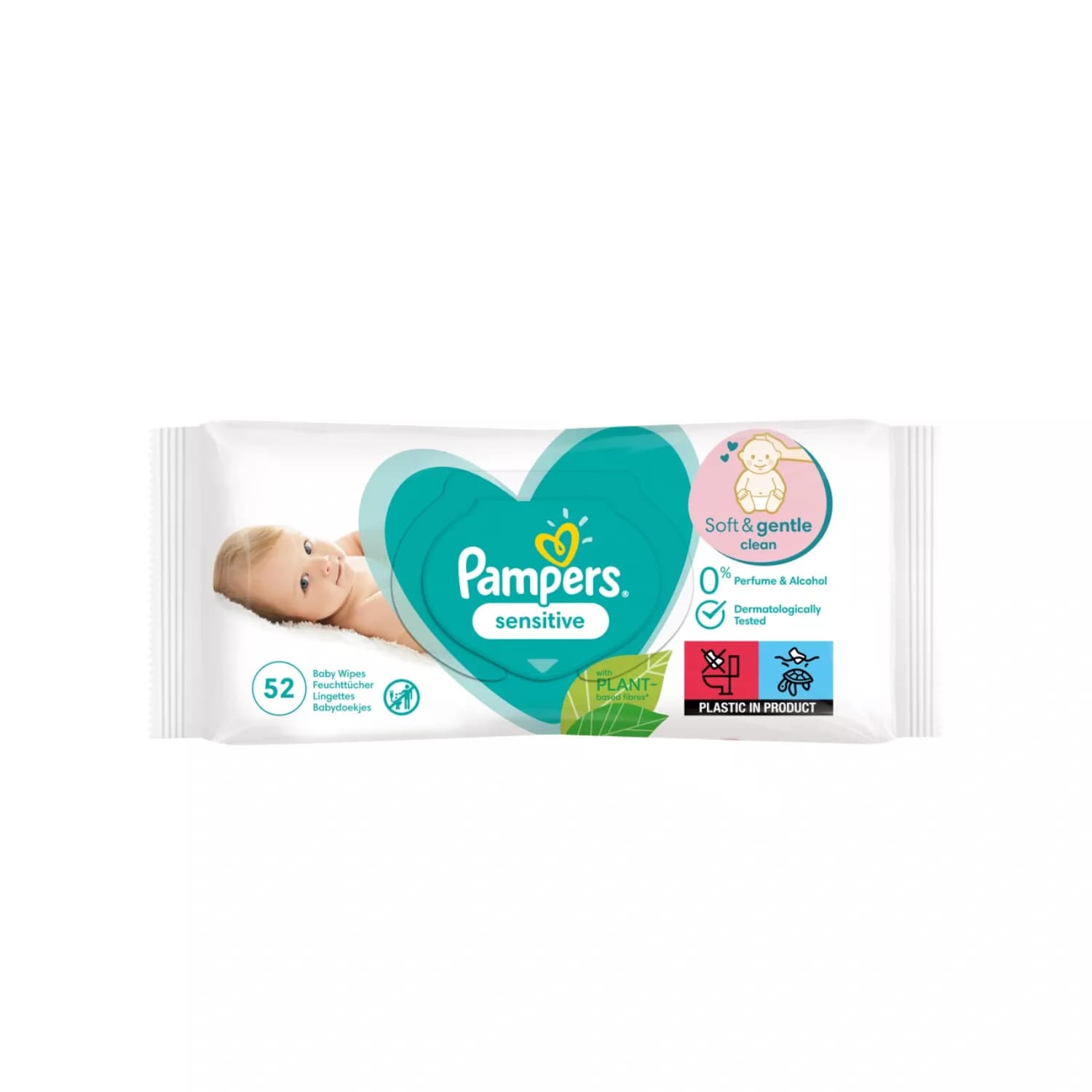 3x Pampers Sensitive Baby Wet Wipes Pack 52
