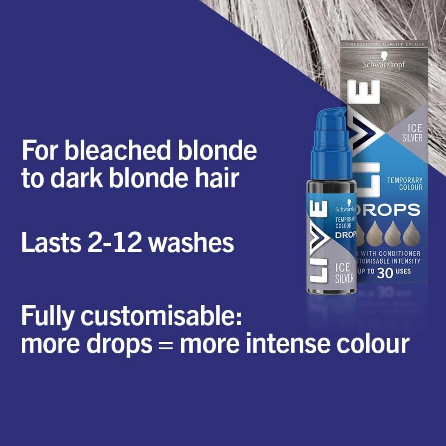 Schwarzkopf Live Ice Silver Temporary Colour Drops 30ml