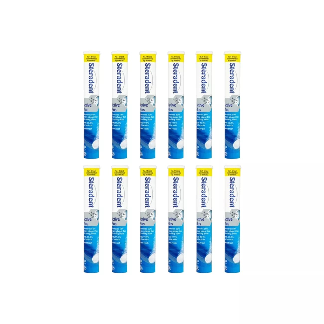 12x Steradent Tablets Active Plus 30 Count