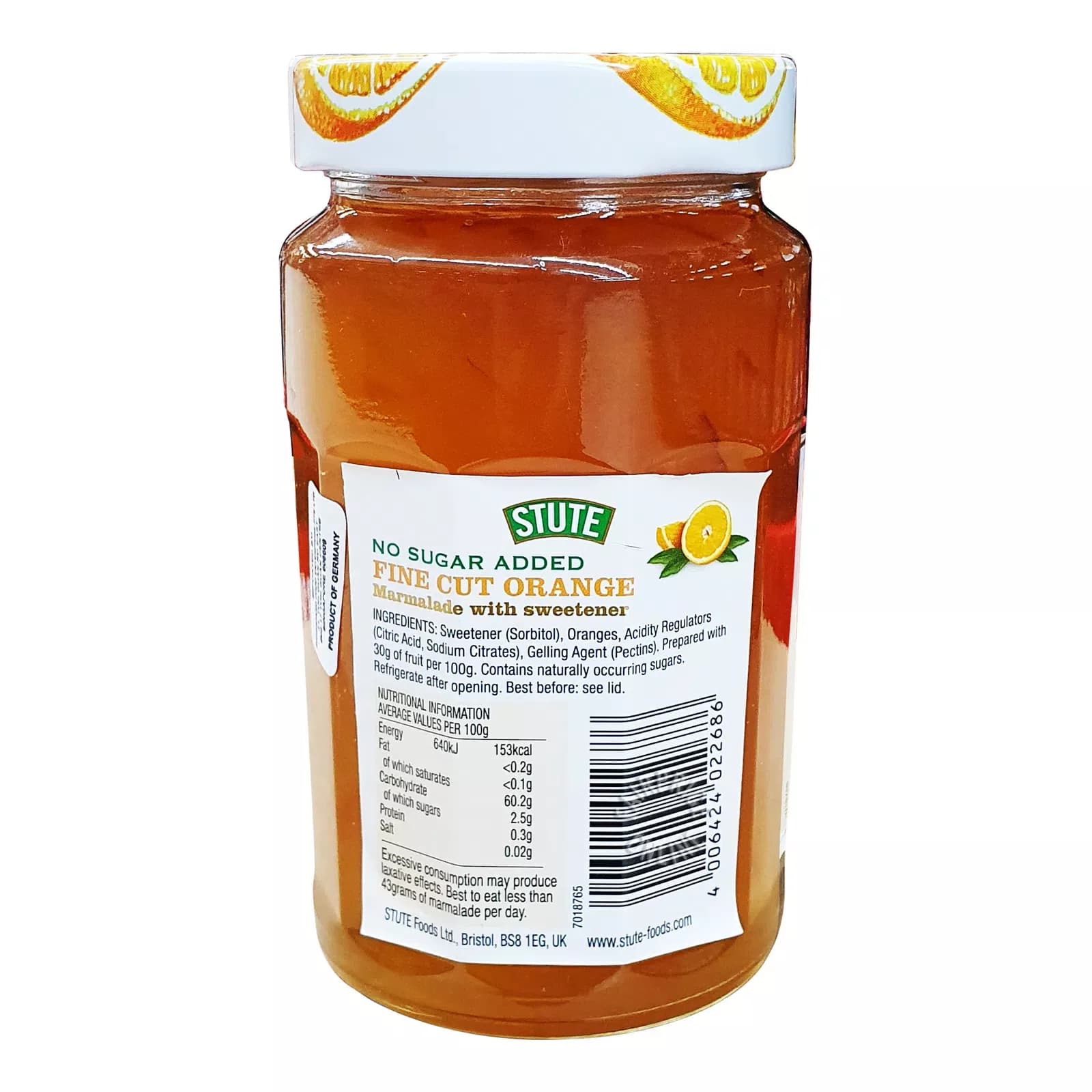 Stute Diabetic Fine Orange Marmalade 430g