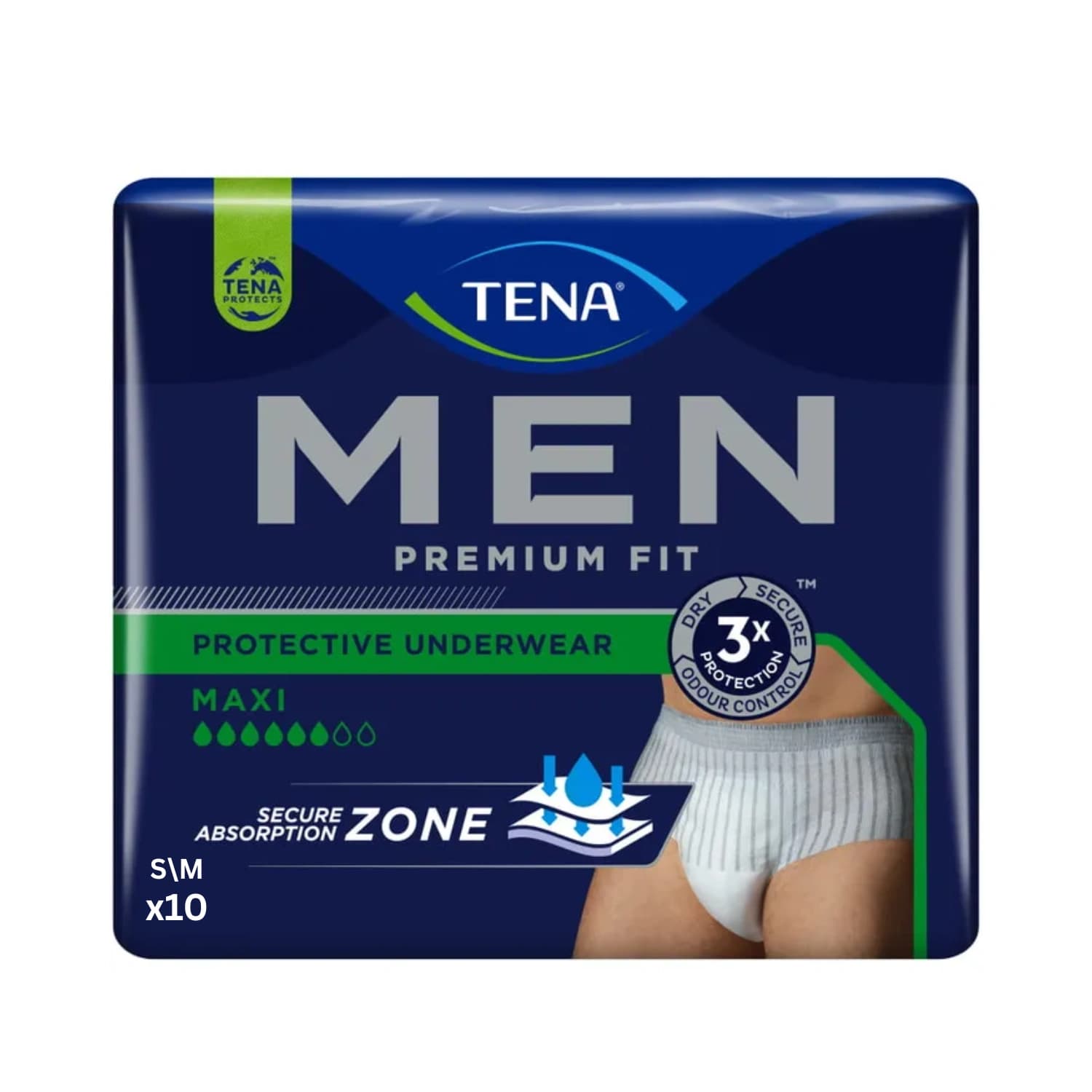 Tena Men Premium Fit Underwear S/M 10 Pants