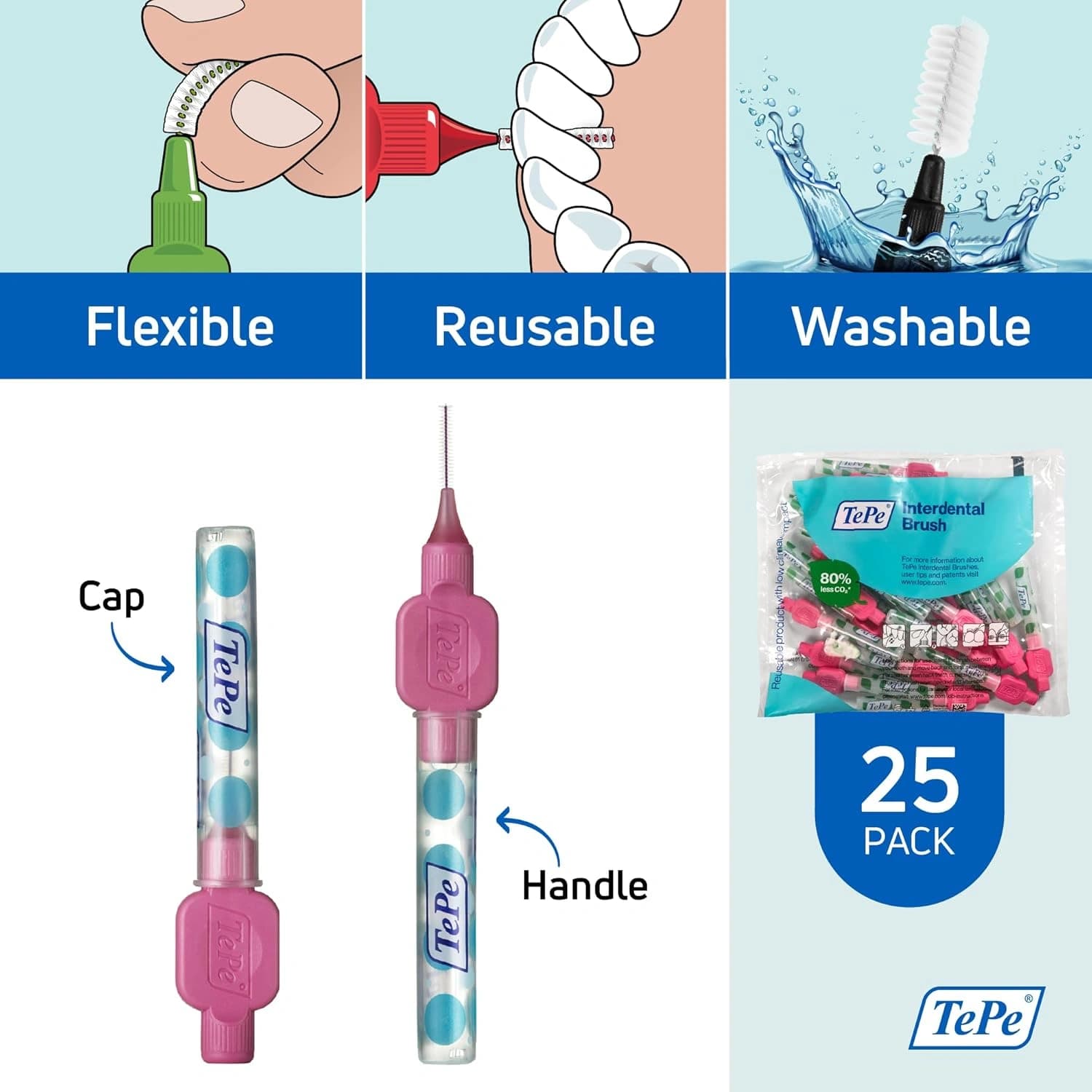 Tepe Interdental Brush Red 0.5mm 6 Pack