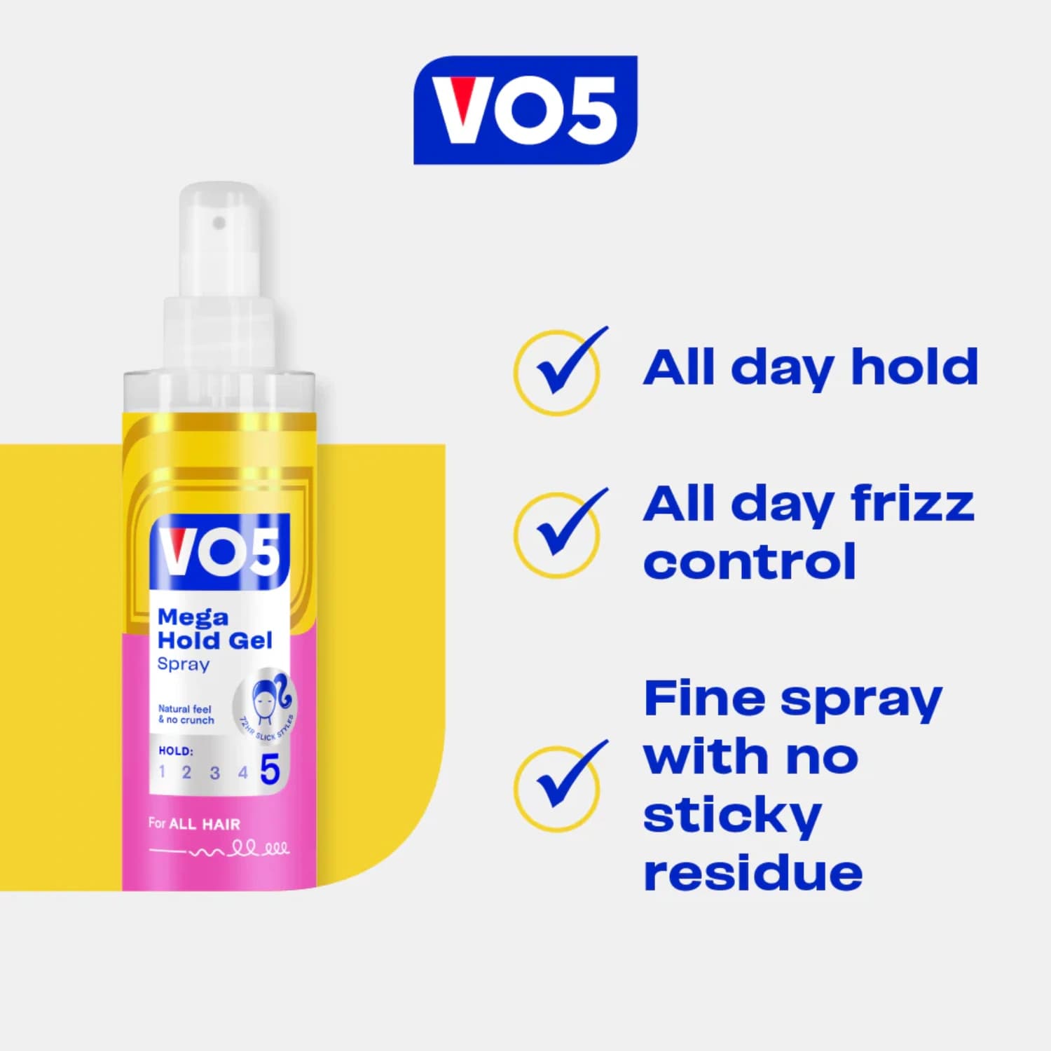 VO5 Mega Hold Gel Spray 200ml - Pack of 3