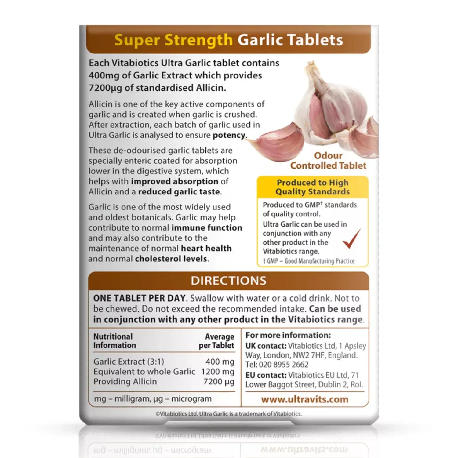 Vitabiotics Ultra Garlic 60 Tablets