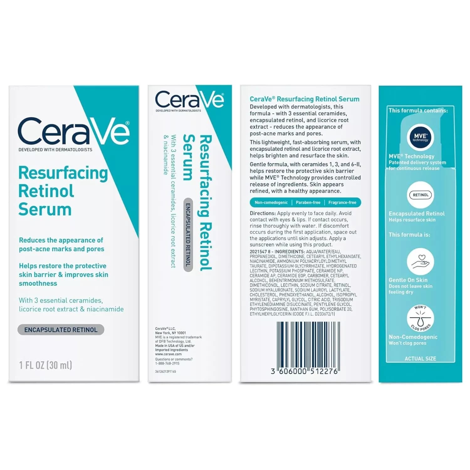 CeraVe Retinol Serum for Post-Acne Marks and Skin Texture 30ml