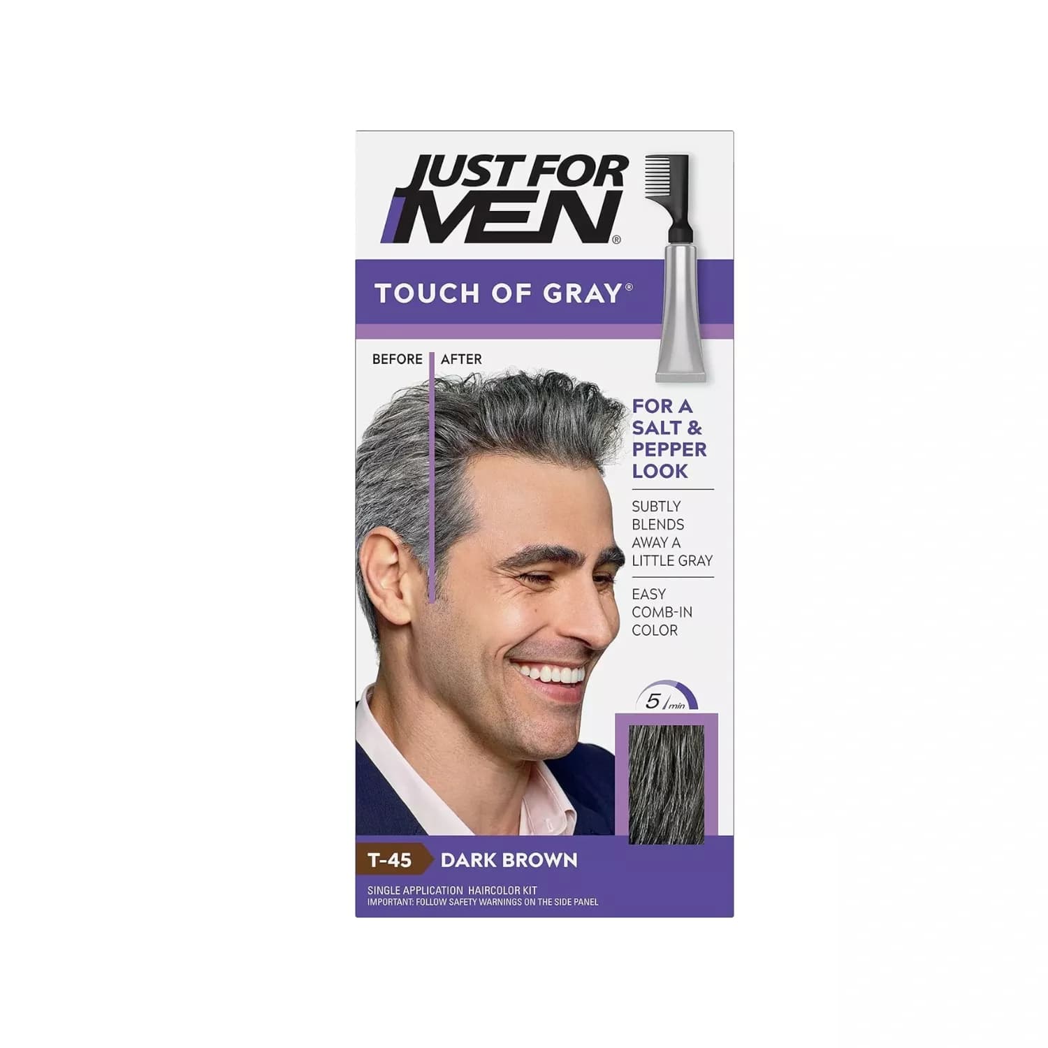 Just For Men Touch of Grey Hair Dye Dark Brown T-45 - Pack 3