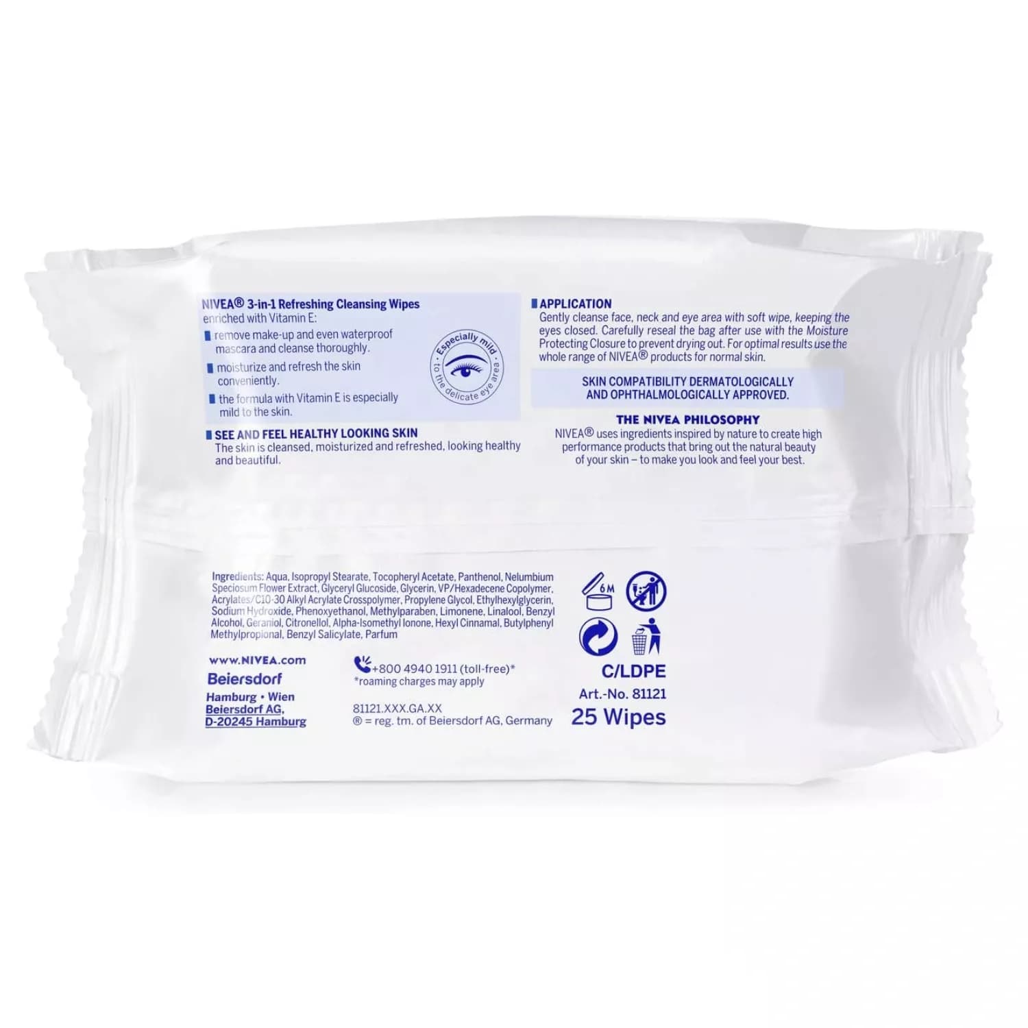 NIVEA 3-in-1 Refreshing Cleansing 25 Wipes
