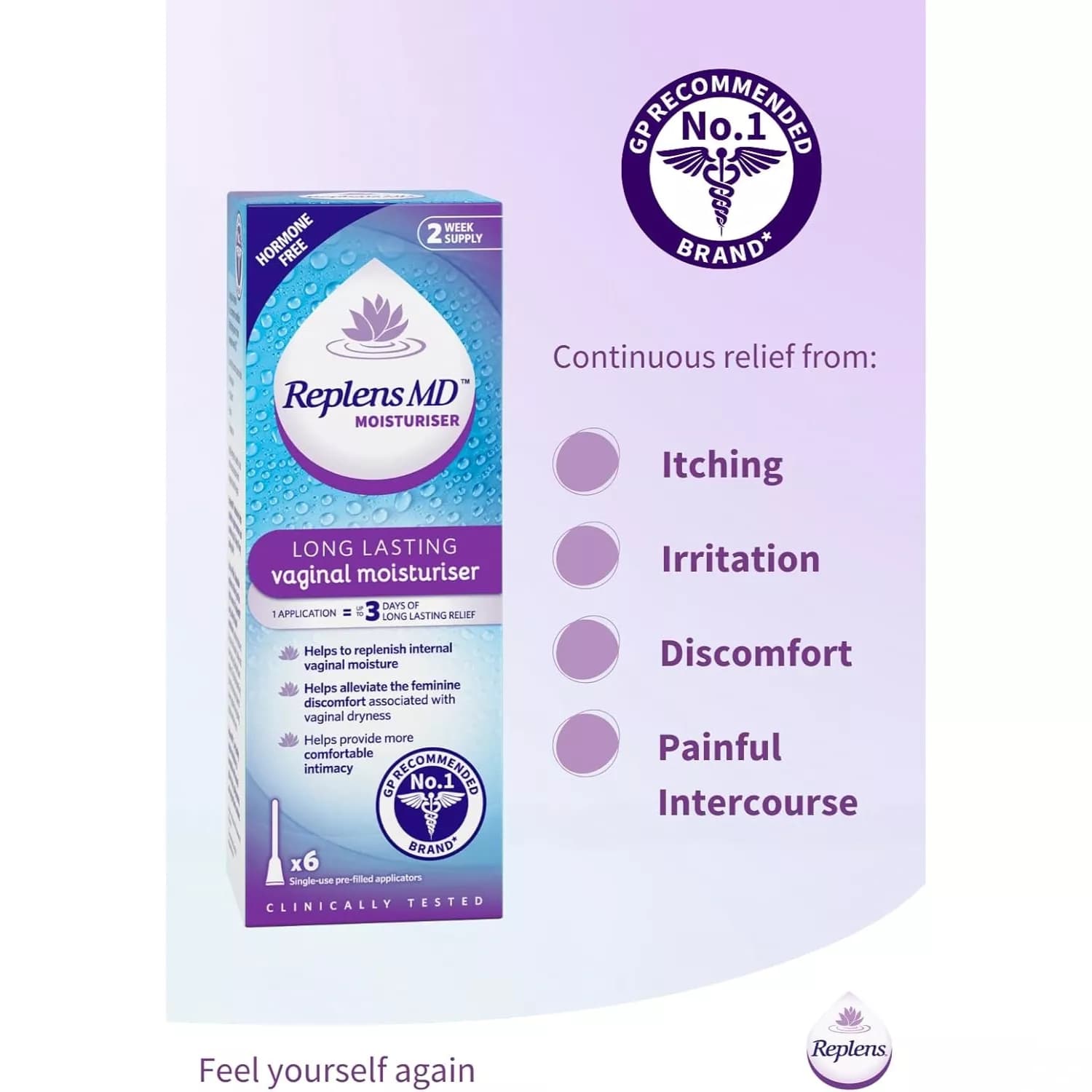 Replens MD Vaginal Moisturiser 6 Pack