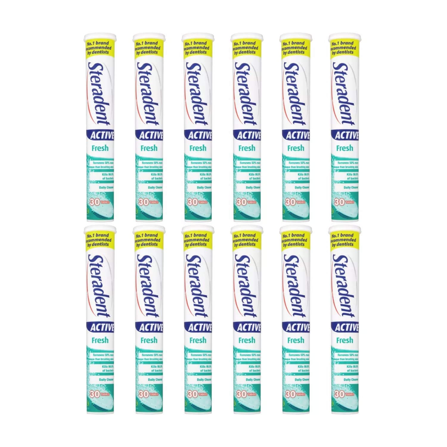 Steradent Active Fresh Denture Cleaner 30 Tablets - Pack Of 12