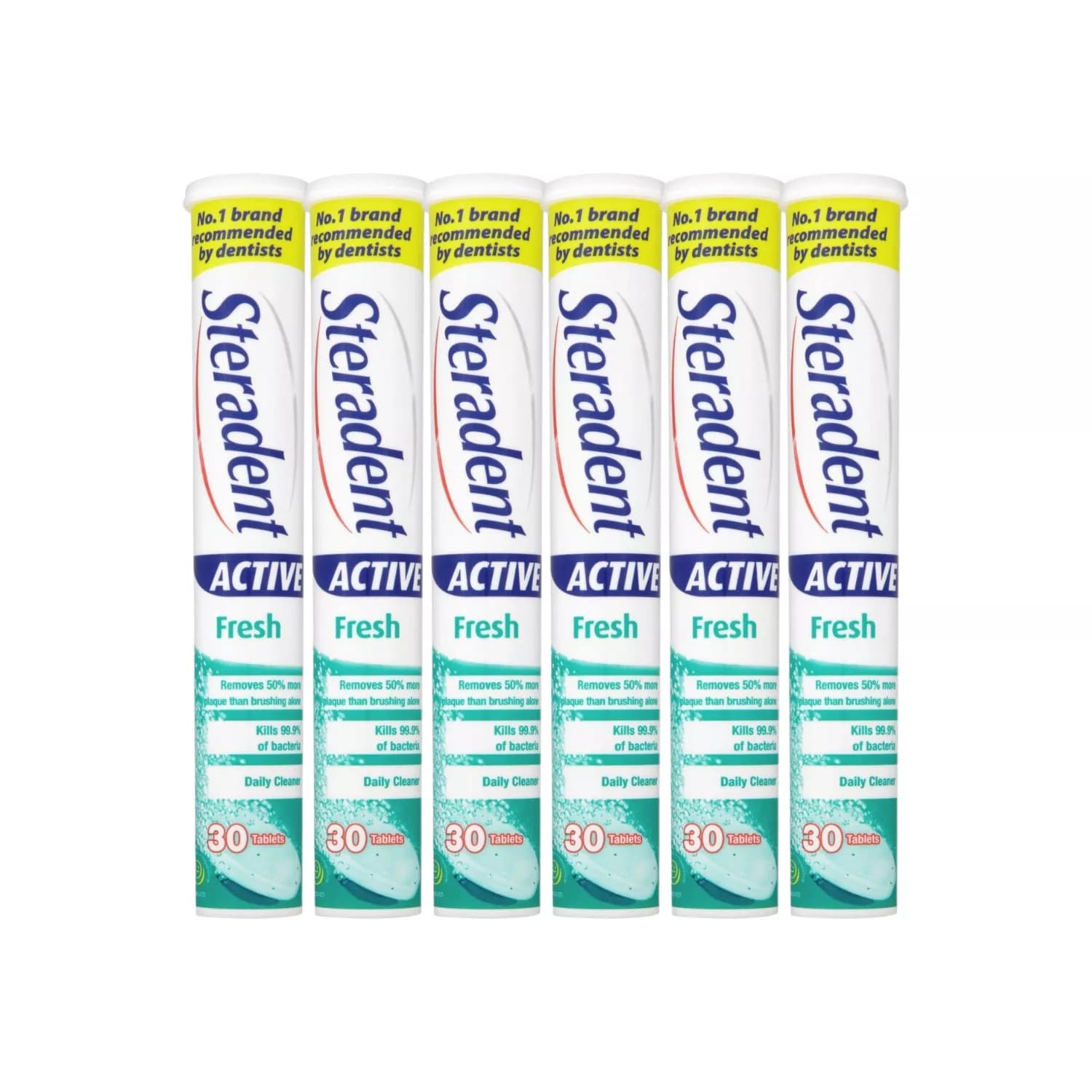 Steradent Active Fresh Denture Cleaner 30 Tablets - Pack Of 6
