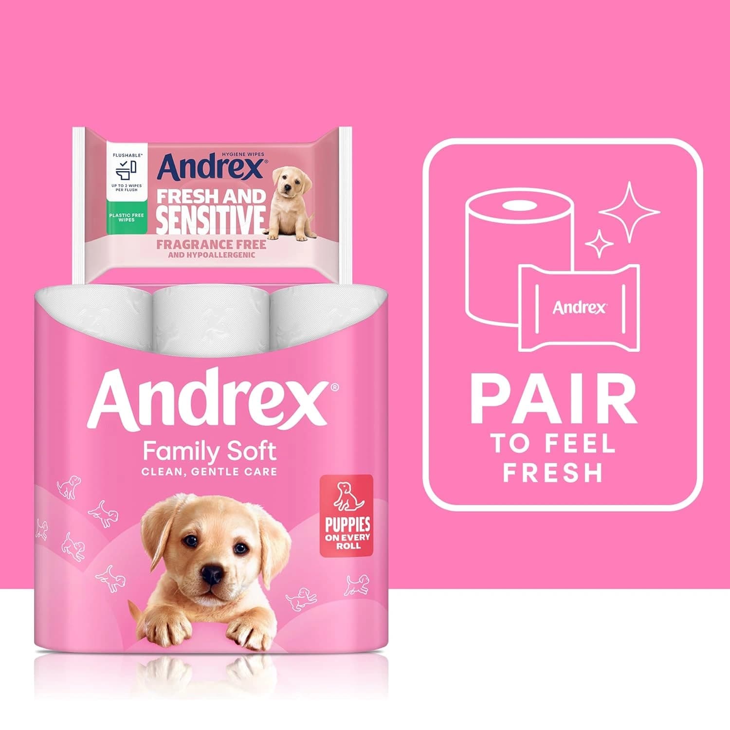Andrex Fresh & Sensitive Wipes 30 Count - Pack of 12