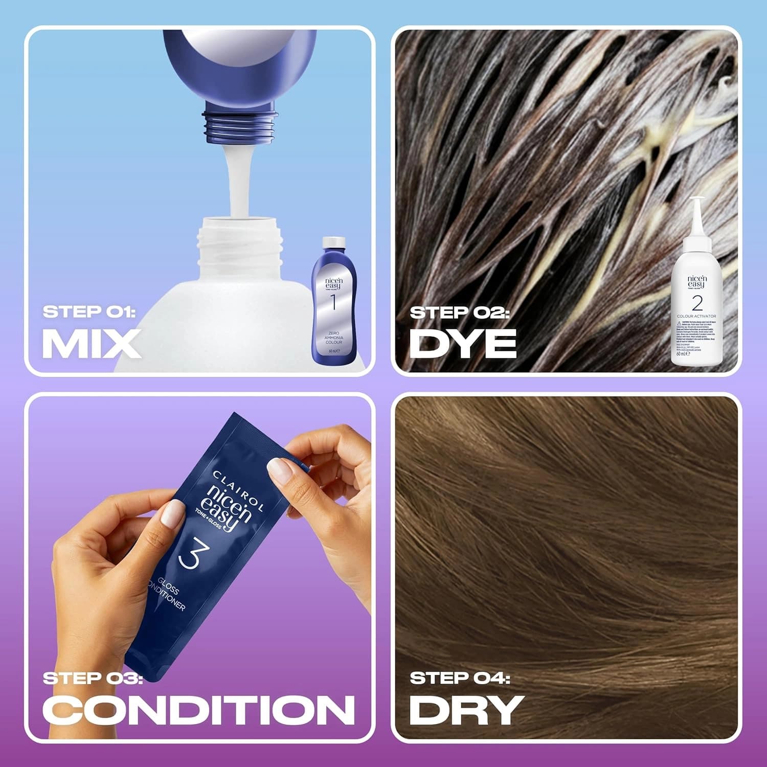 Clairol Nice'n Easy Tone+Gloss Semi Permanent Hair Dye