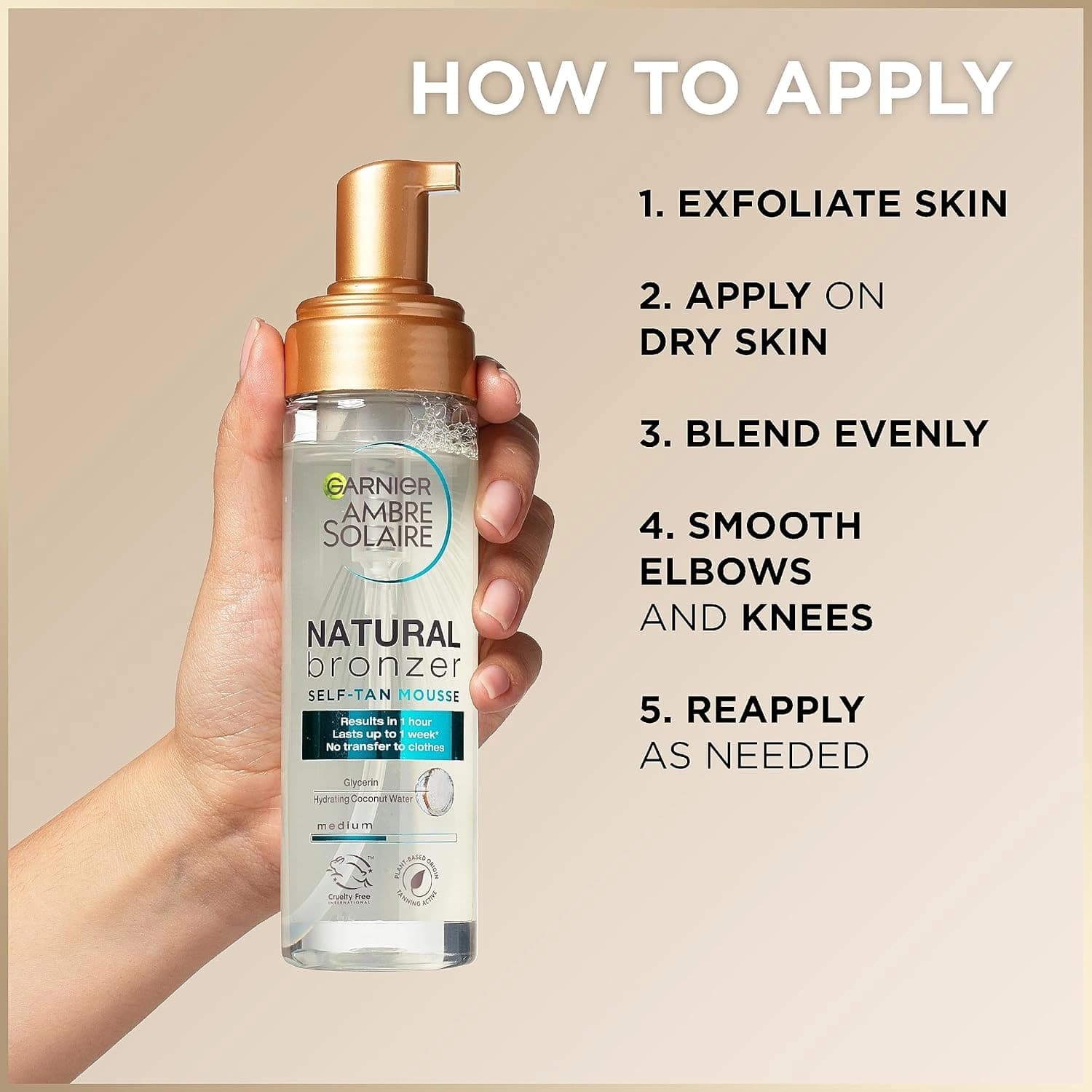 Garnier Ambre Solaire Natural Bronzer Self Tan Mousse 200ml