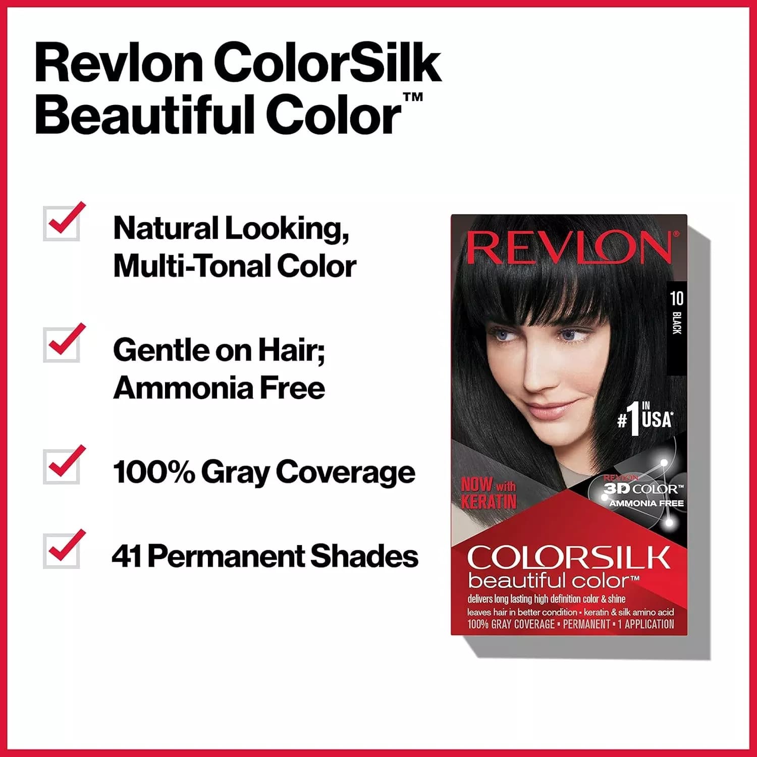 Revlon Colorsilk Permanent Hair Colour - 10/1N Black