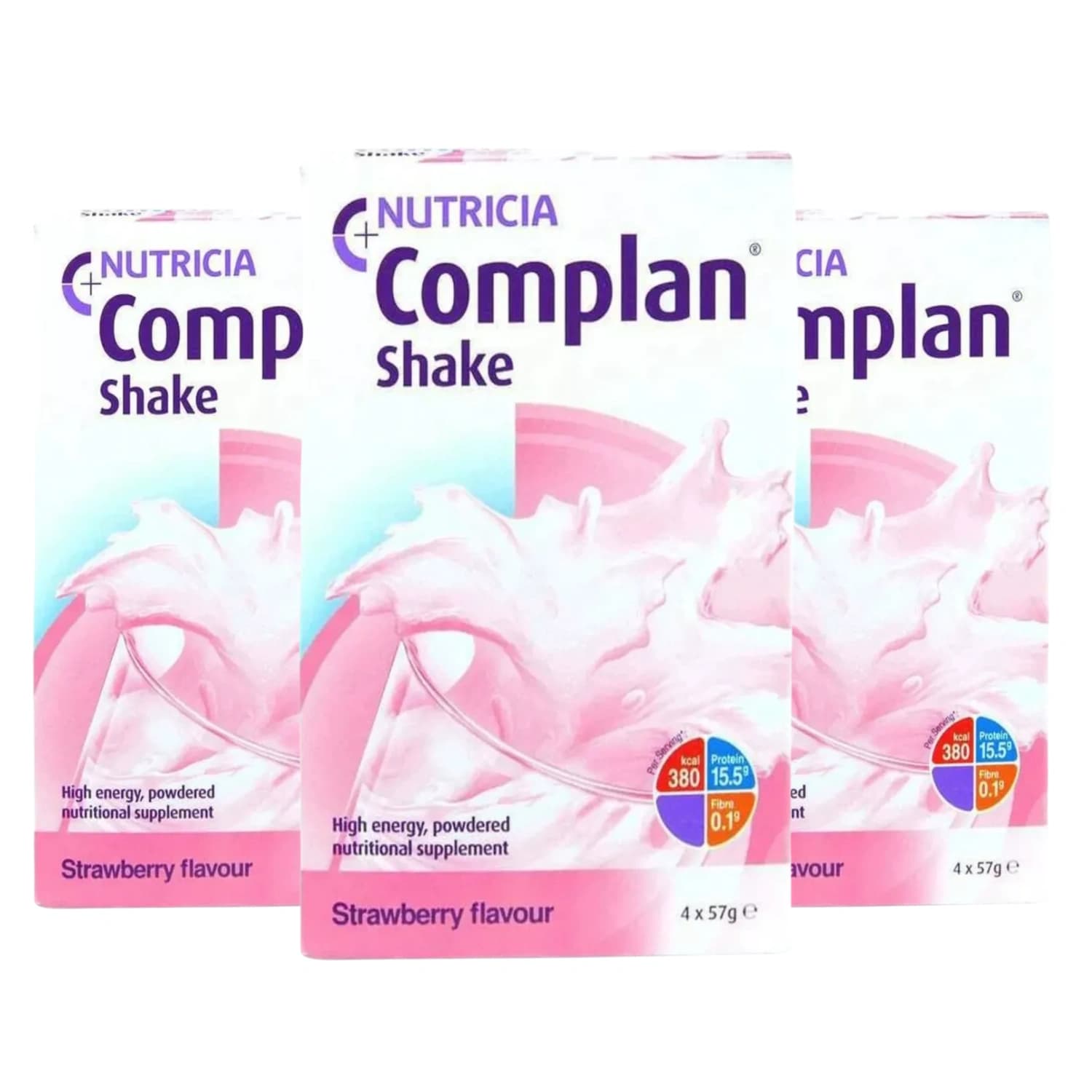 Complan Milkshake Powder Strawberry 4 x 57g - Pack of 3