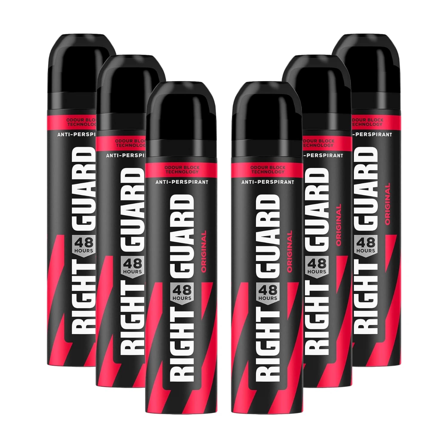 Right Guard Men's Deodorant, Total Defence 5, Original Anti-Perspirant Spray, 6 x 250ml