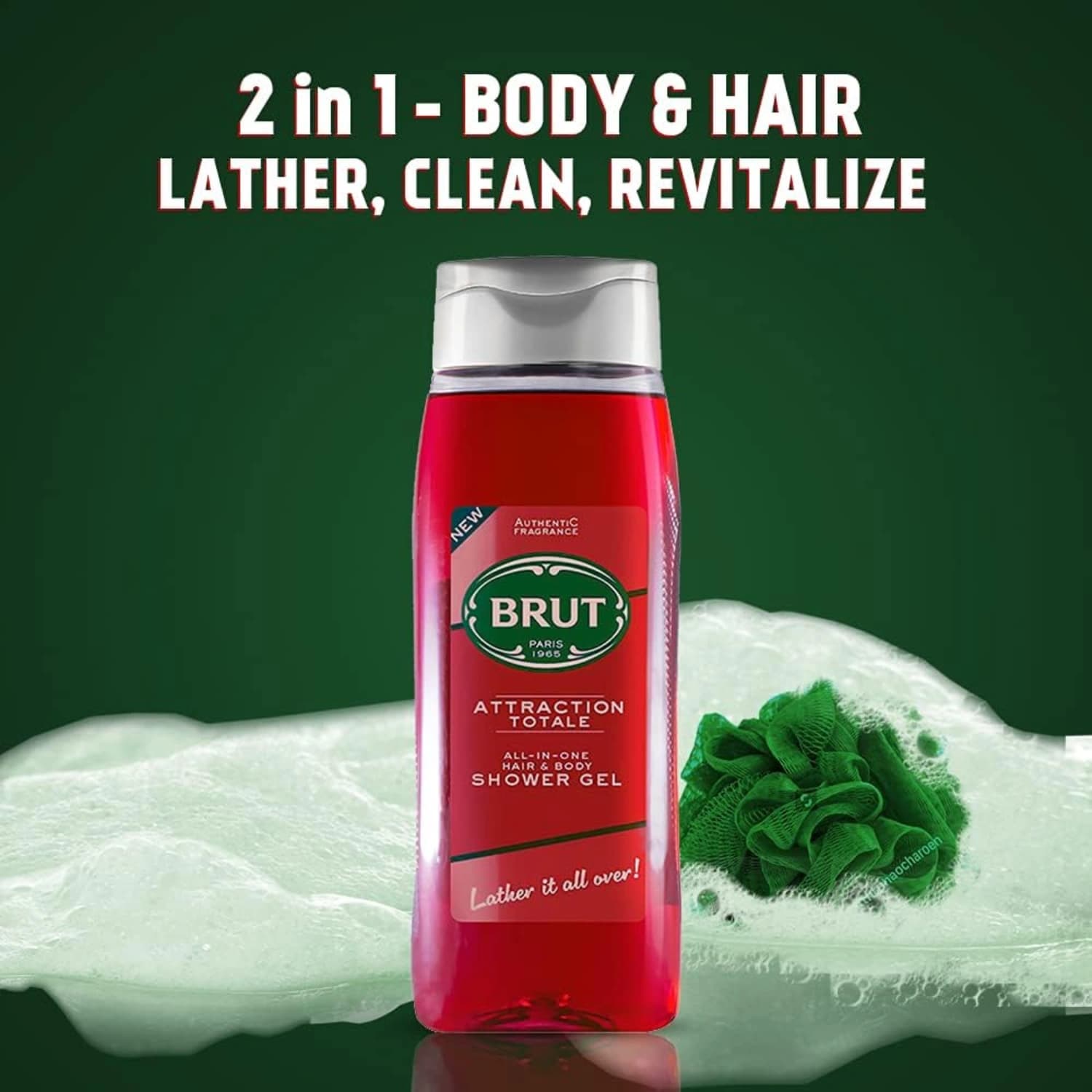 Brut Attraction Totale All-In-One Hair & Body Shower Gel 500ml