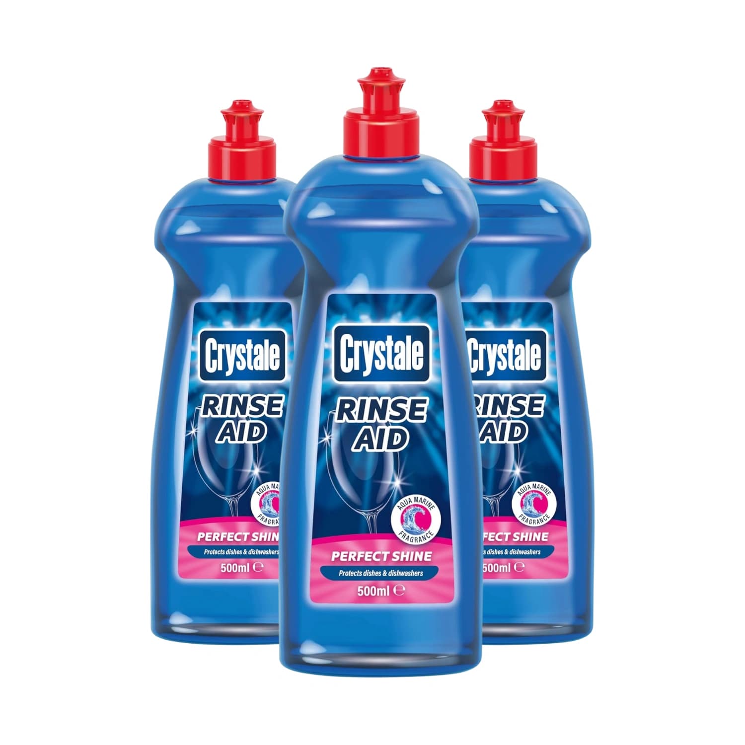 Crystale Total Action Dishwasher Rinse Aid 500ml - Pack of 3