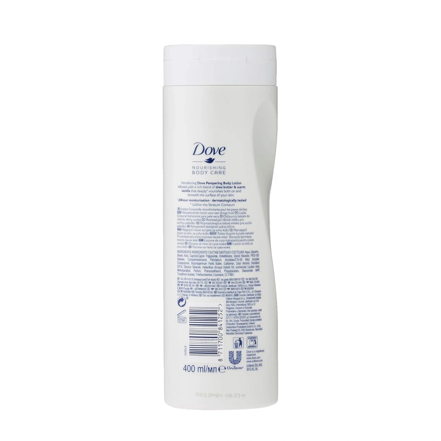 3x Dove Body Lotion Pampering Care With Shea Butter 250ml