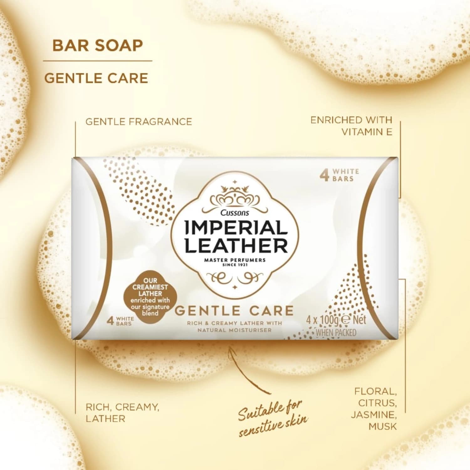 Imperial Leather Gentle Care Soap 4 x 100g