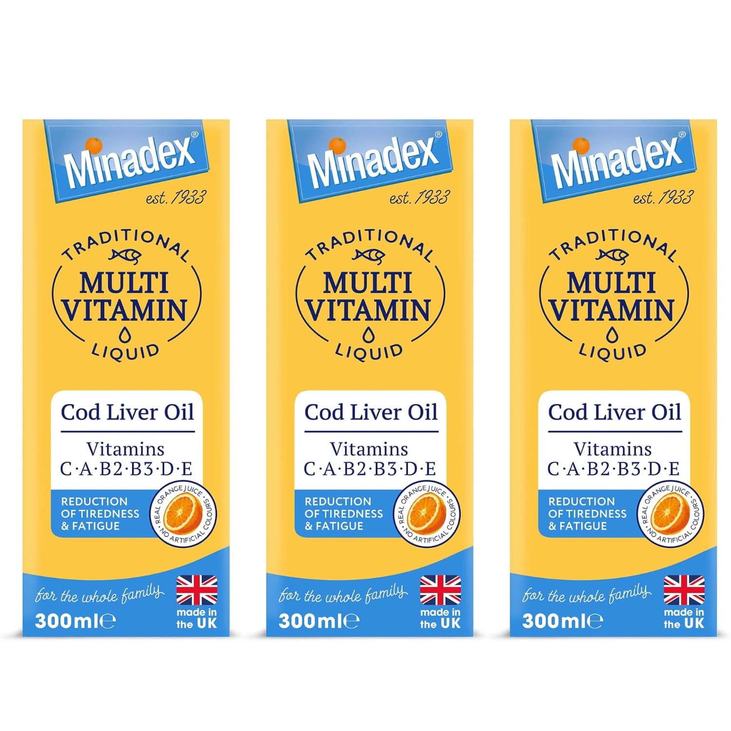 Minadex Multivitamin Liquid 300ml - Pack of 3