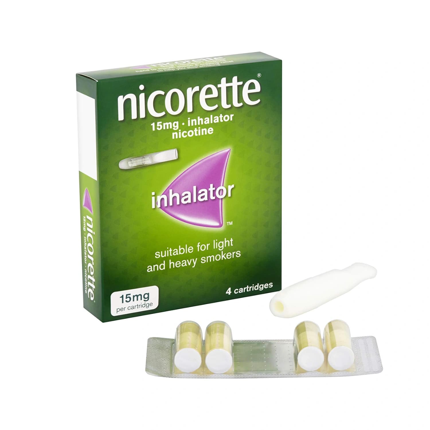 Nicorette 15mg Inhalator Nicotine 4 Cartridges