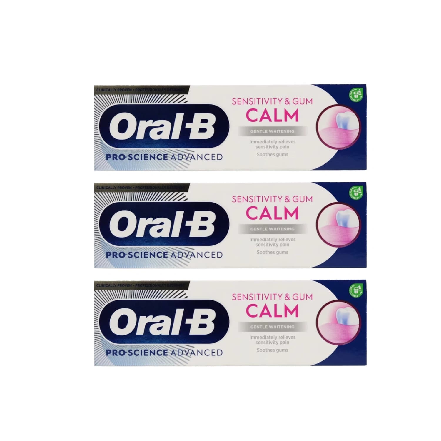 Oral-B Sensitivity & Gum Calm Gentle Whitening Toothpaste 75ml - Pack of 3