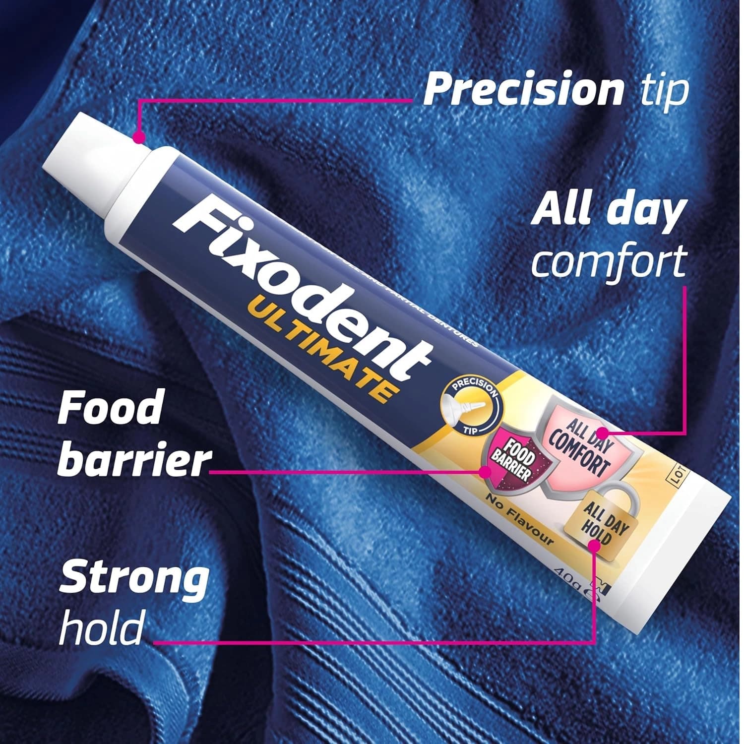 Fixodent Ultimate Flavour Free 40g