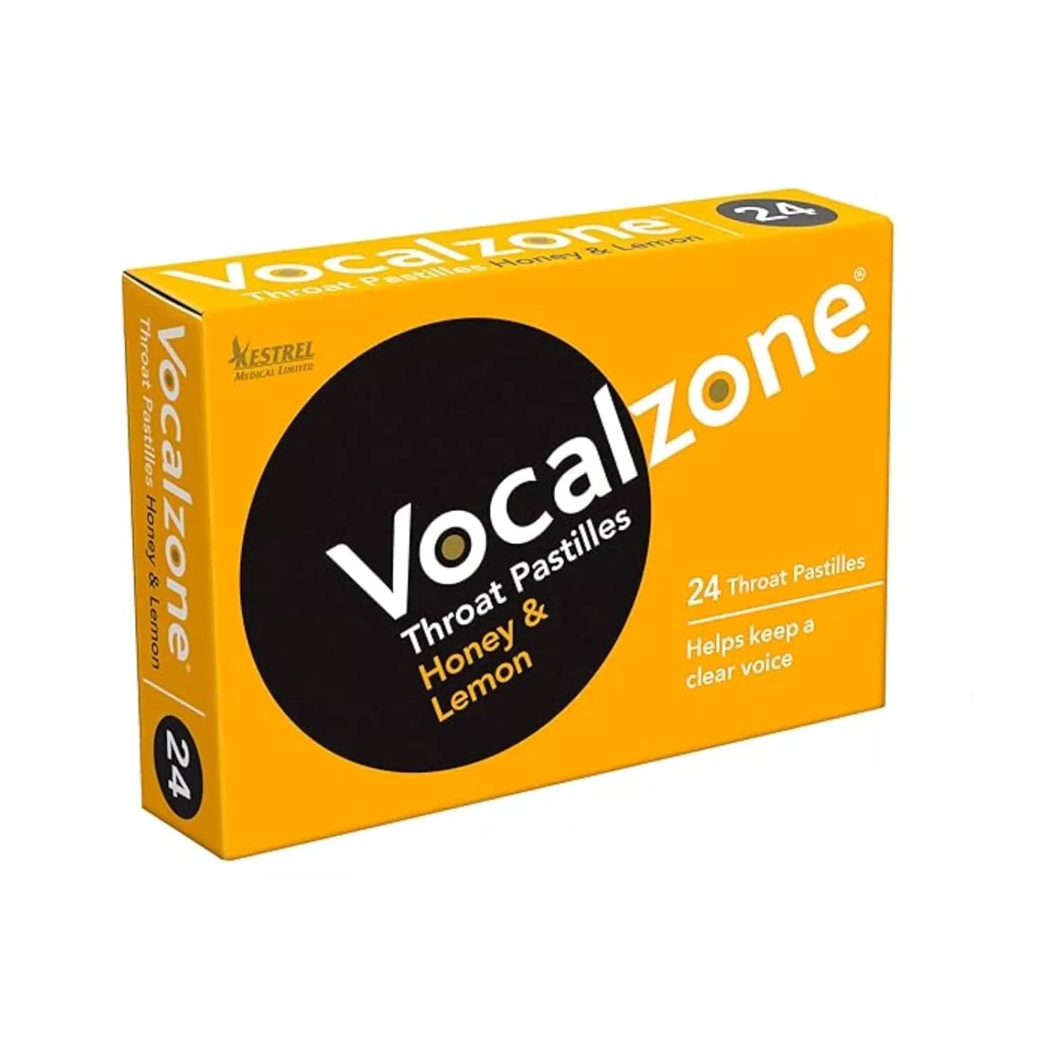 Vocalzone Throat Pastilles Honey & Lemon 24 Count - Pack of 6