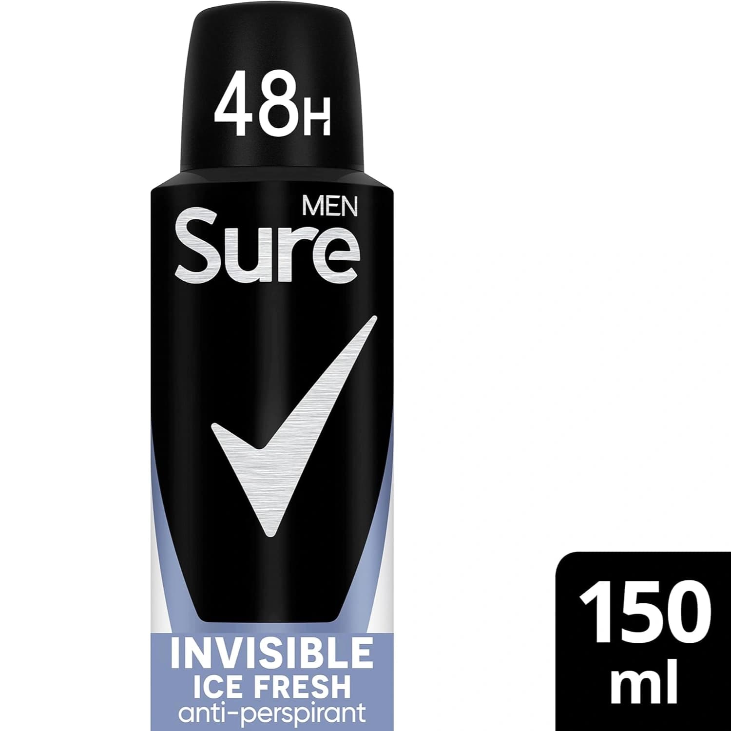 6x Sure Men Invisible Ice Fresh Anti-perspirant Aerosol 150ml