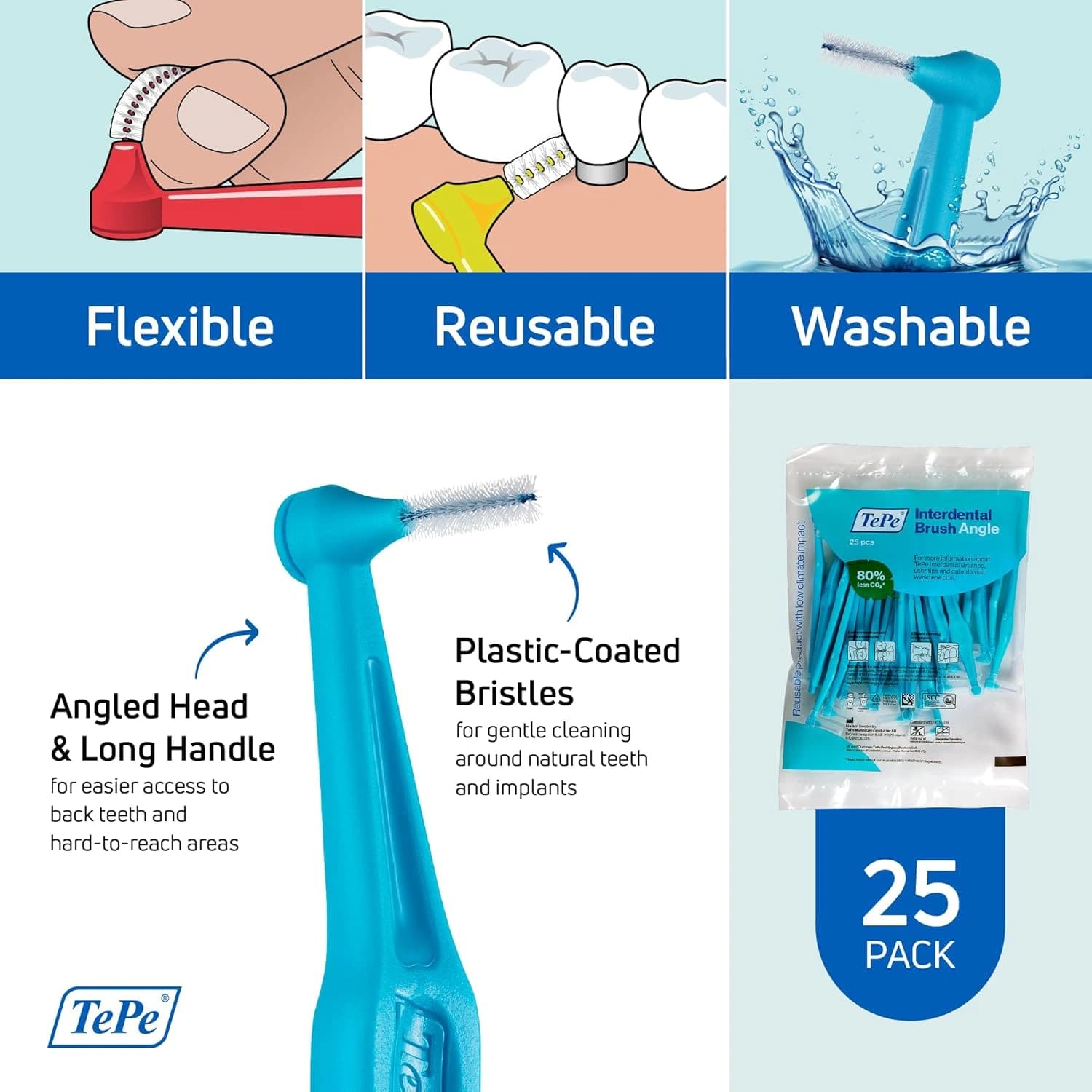Tepe Blue Interdental Brush 0.6mm 25 Pack