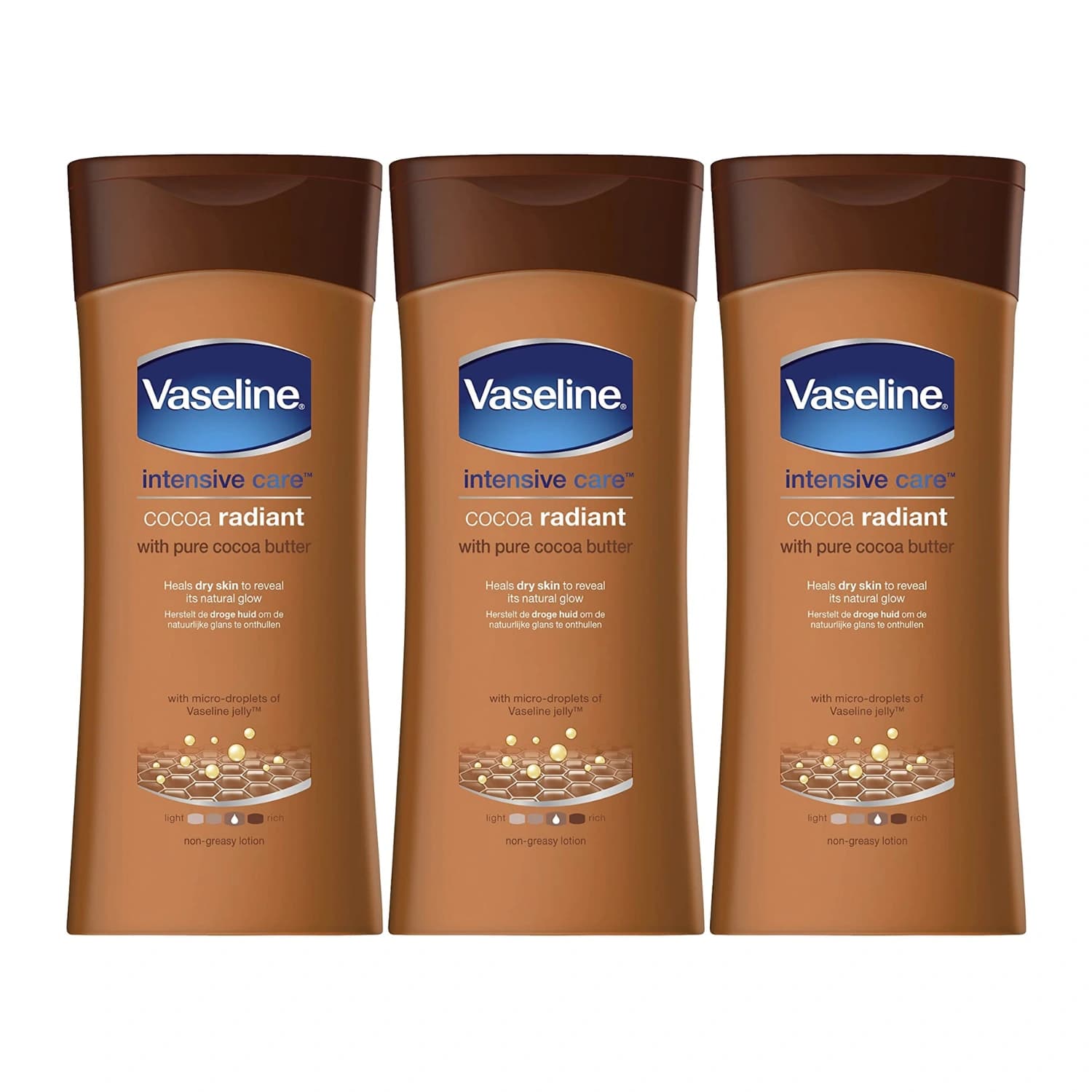3x Vaseline Intensive Care Cocoa Radiant Body Lotion 400ml