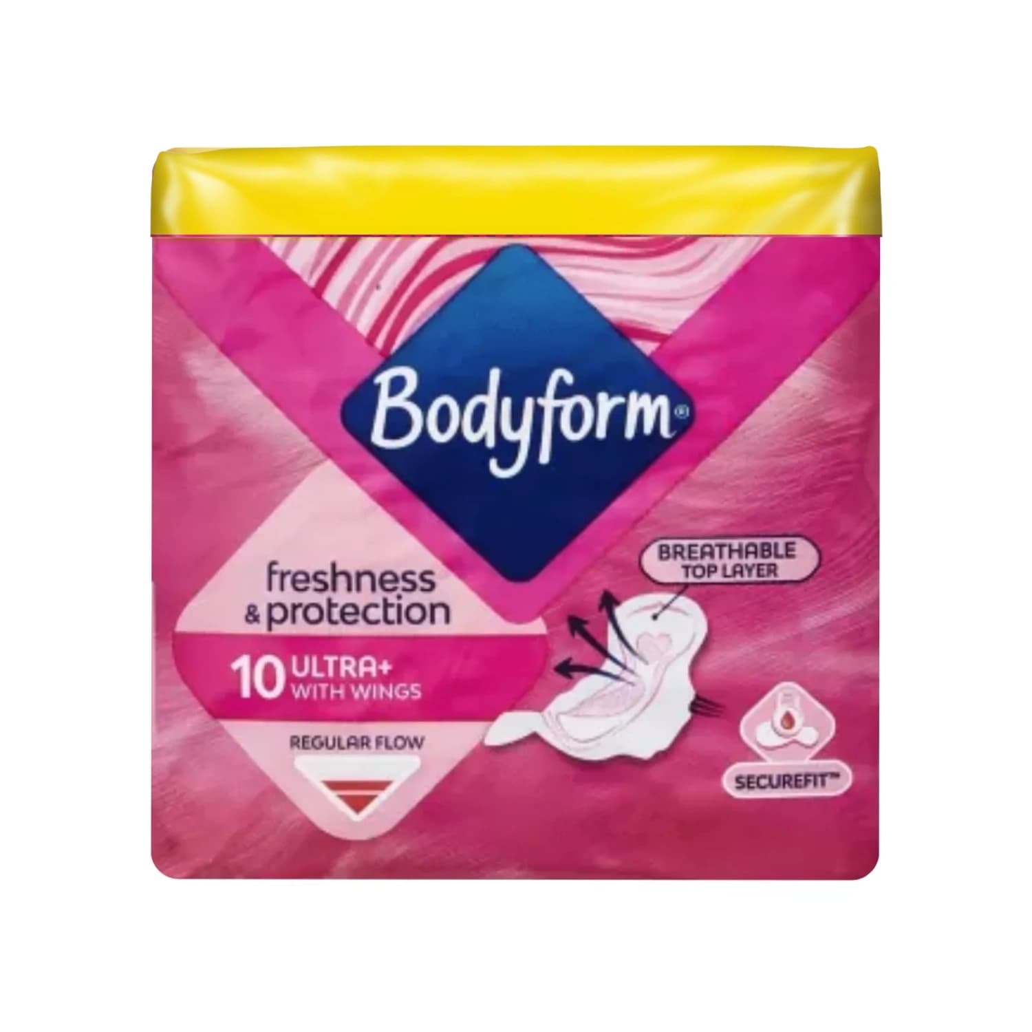 Bodyform Ultra+ With Wings Regular Flow 10 Count - Pack of 6