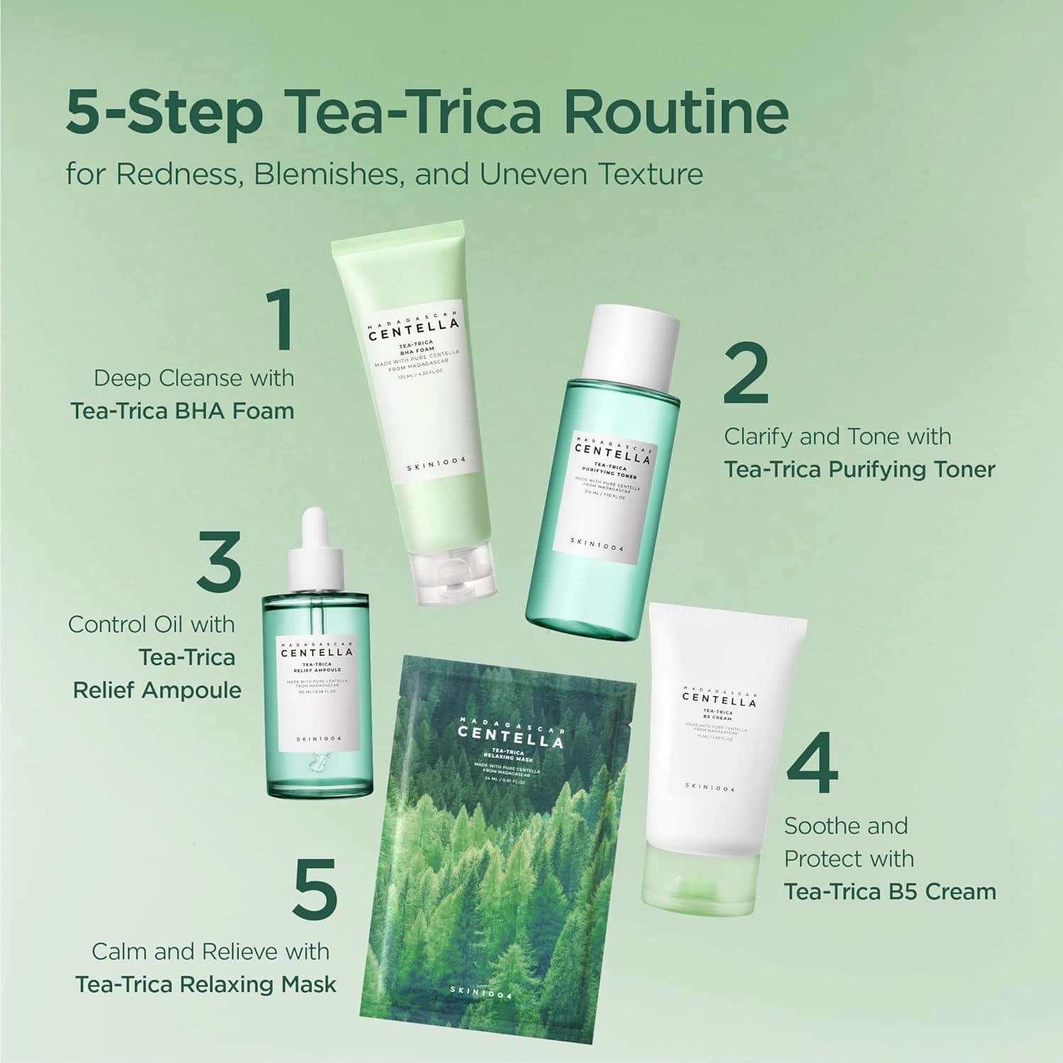 Skin1004 Madagascar Centella Tea-Trica BHA Foam 125ml