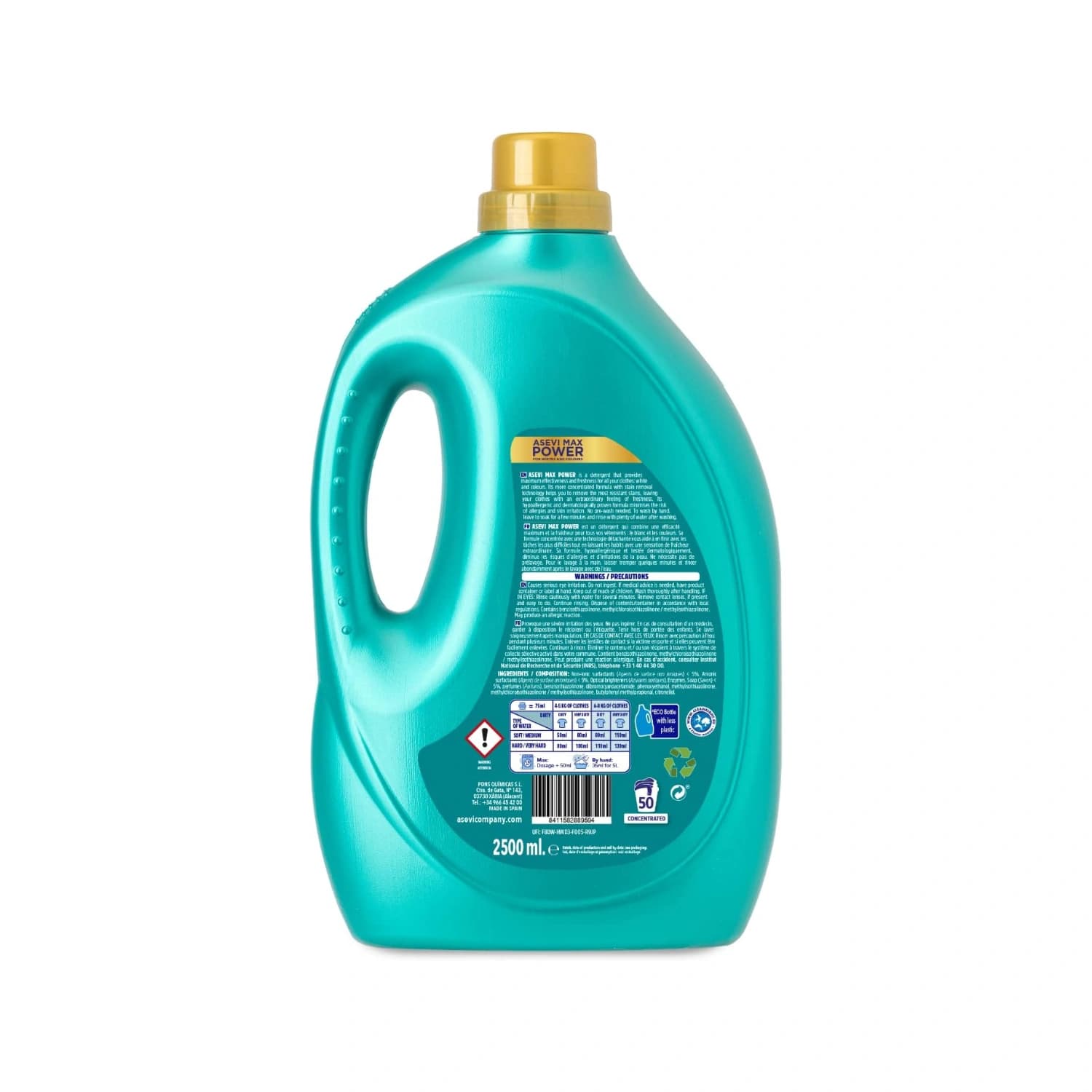Asevi Max 2500ml Power Detergent, 50 Washes