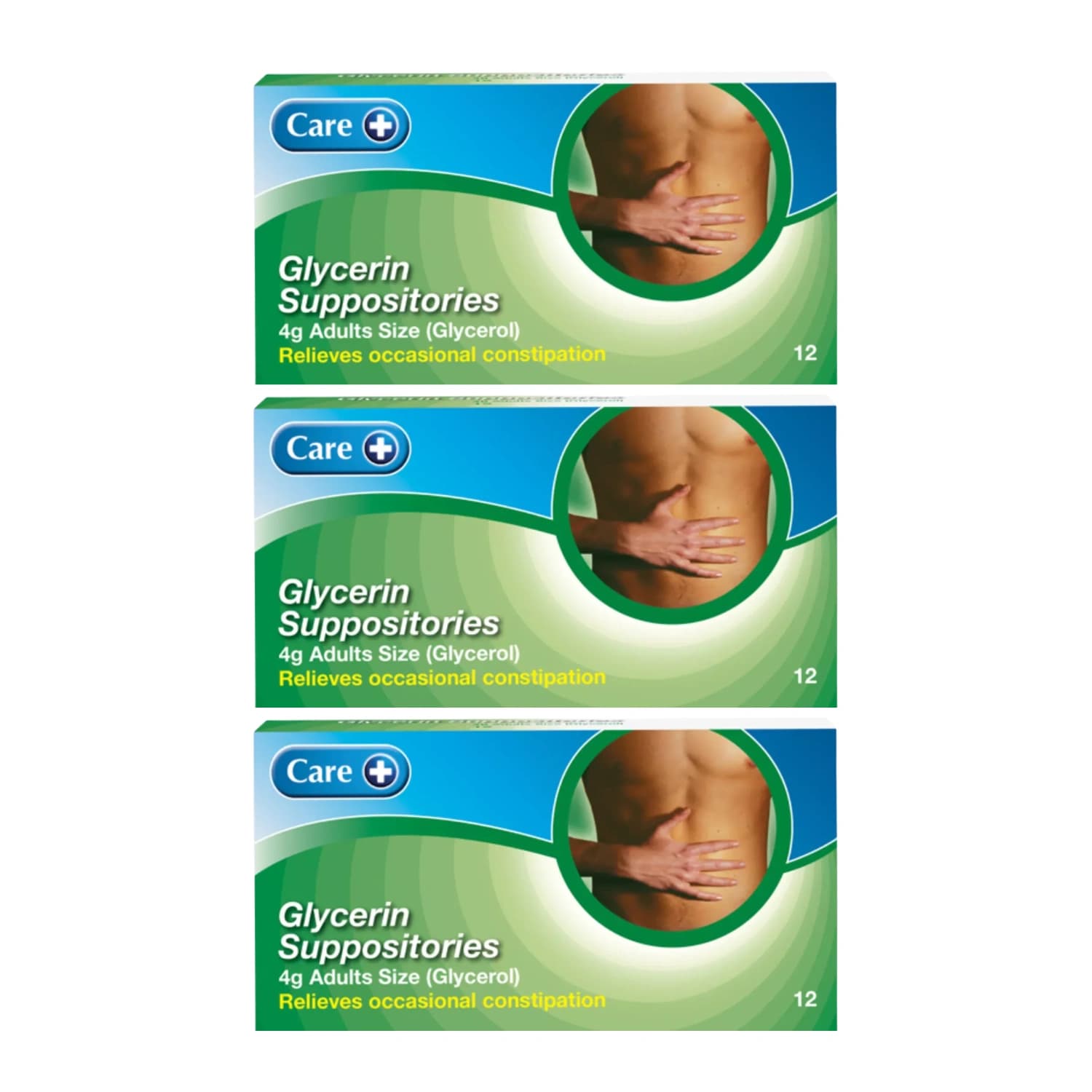 Care Glycerin Suppositories Adult Pack 12 - Pack of 3