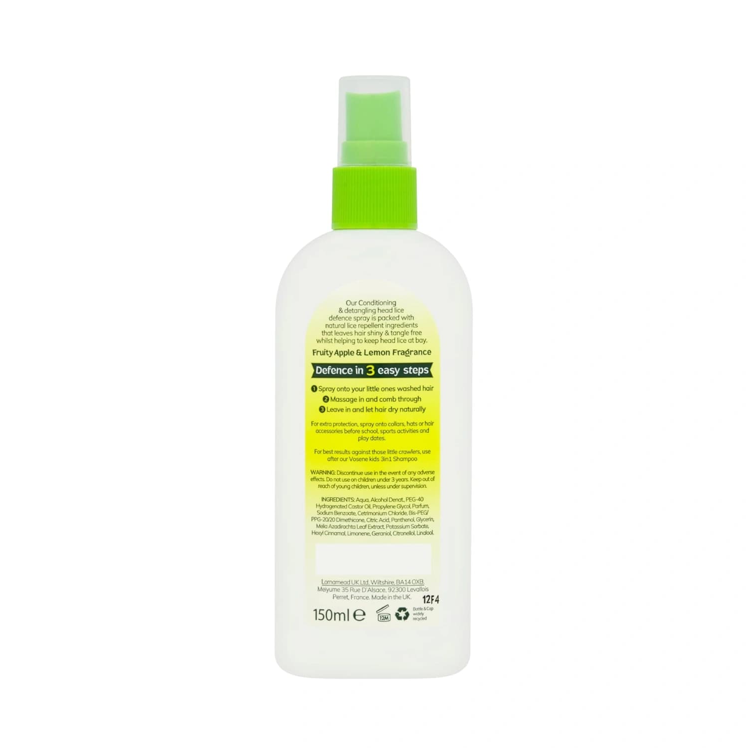 Vosene Kids Apple & Lemon Head Lice Defence Spray 150ml