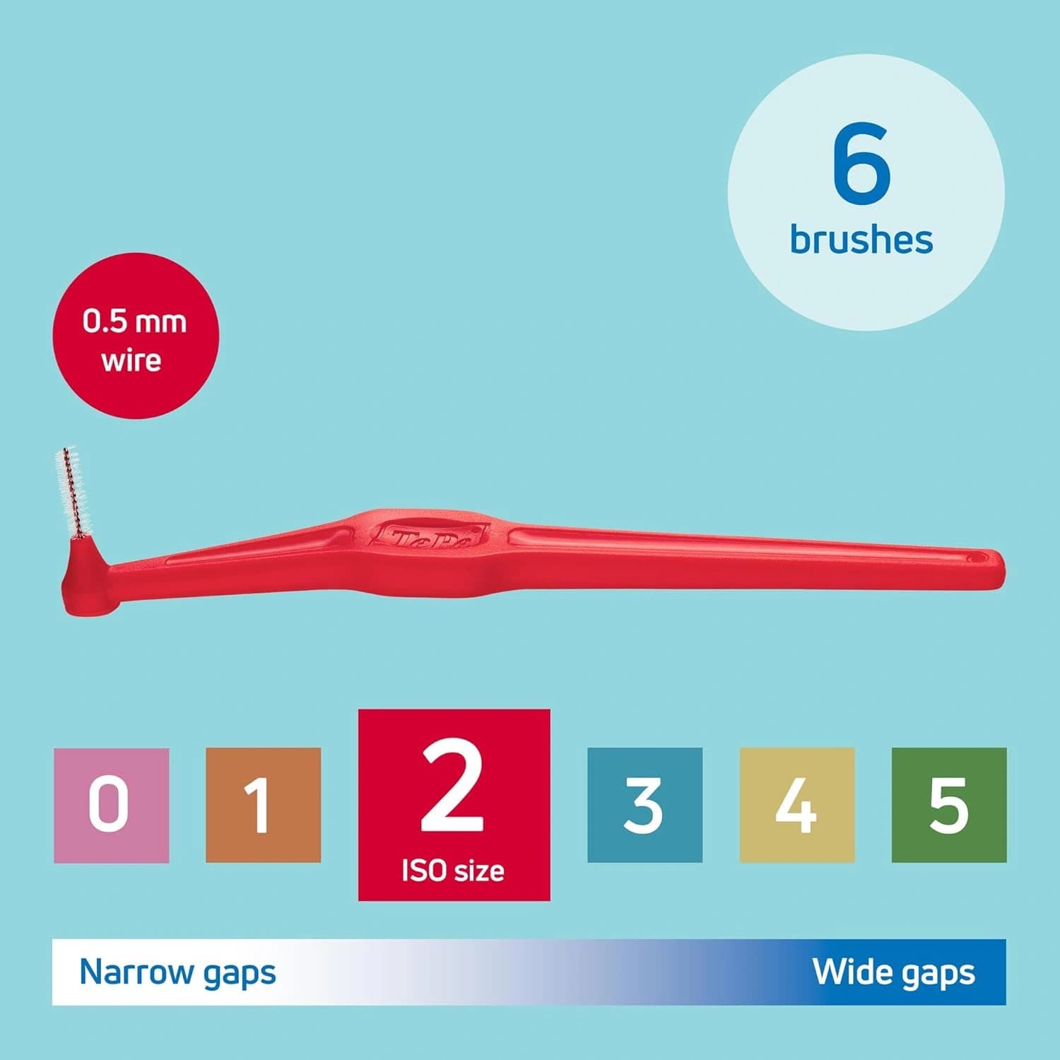 TePe Interdental Brush Angle, Red - Pack 6