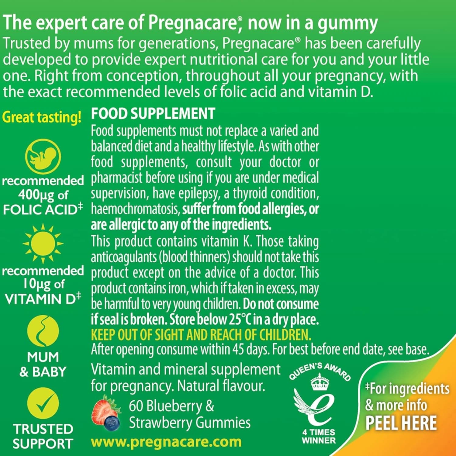 Vitabiotics Pregnacare Blueberry & Strawberry Flavour 60 Gummies
