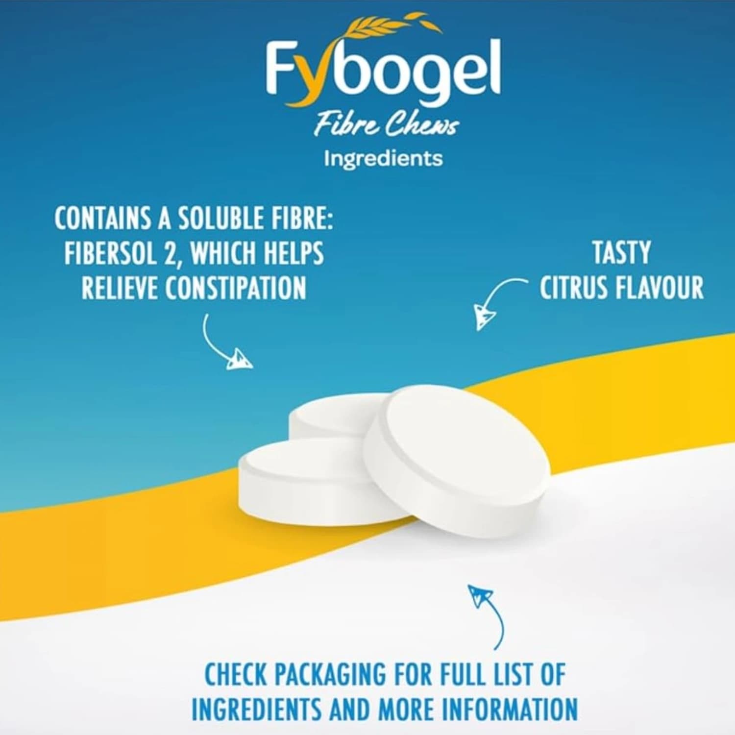 Fybogel FibreChews Citrus Constipation Fibre 30 Tablets