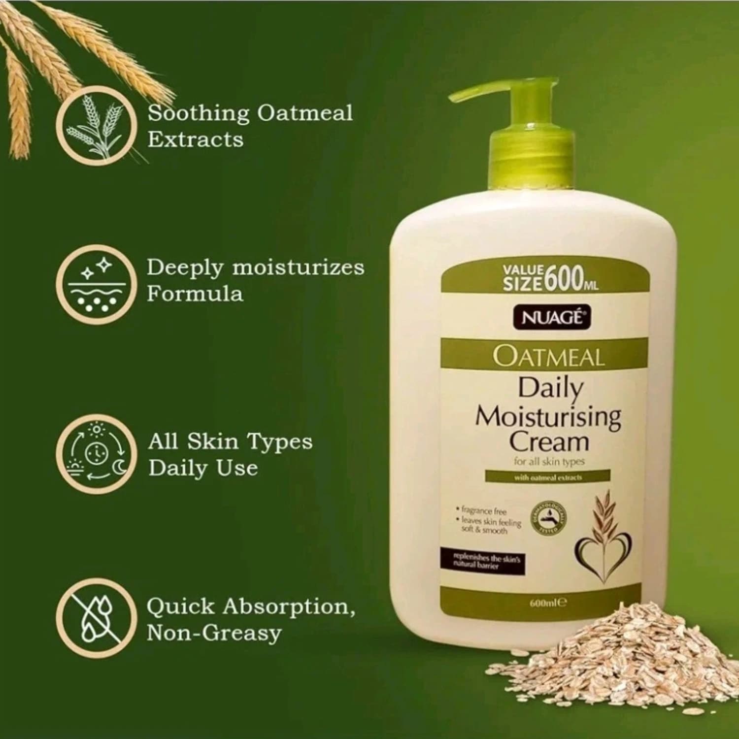 Nuage Oatmeal Daily Moisturising Cream 600ml
