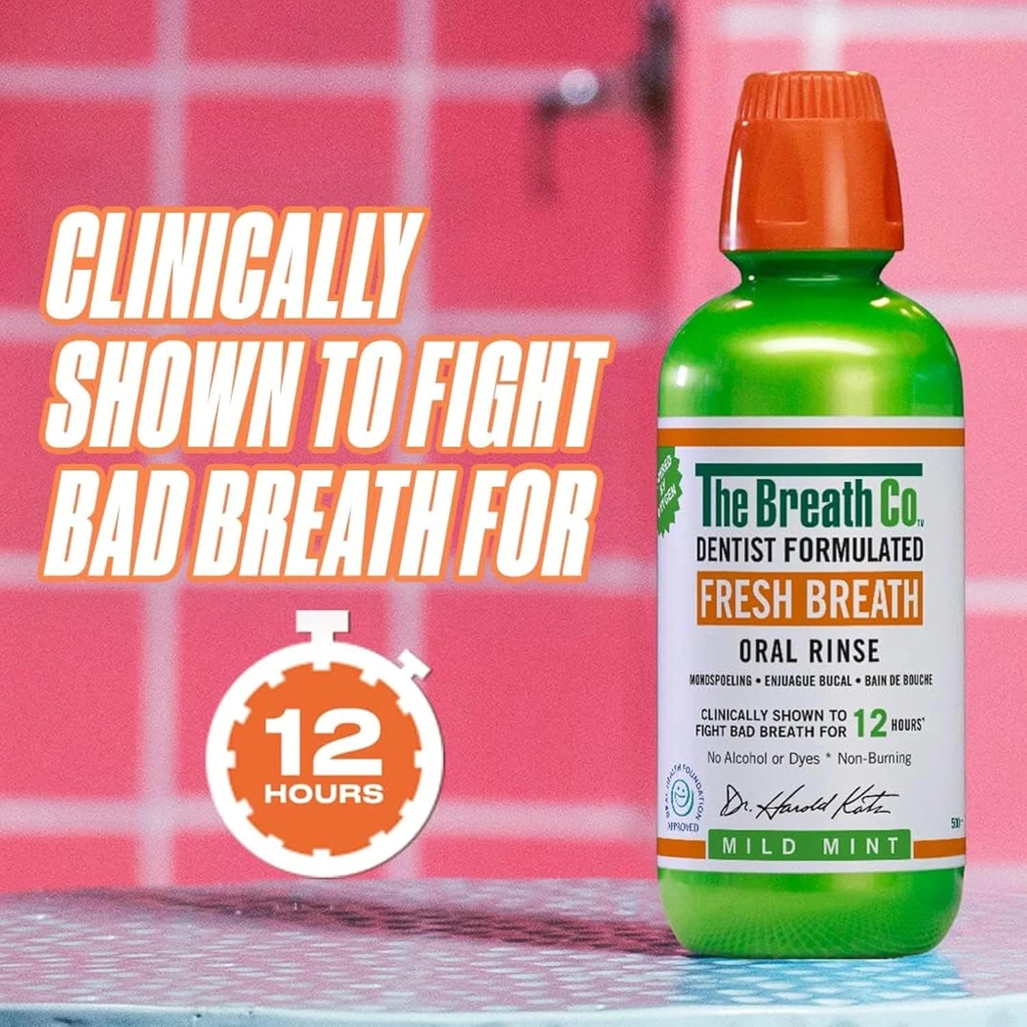 Breath Co Fresh Breath Mild Mint Mouthwash 500ml