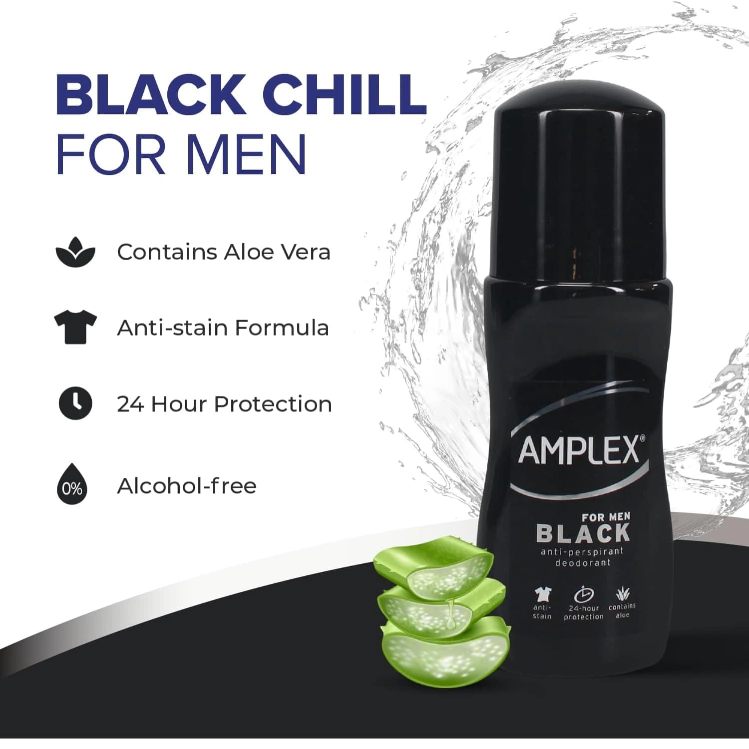 Amplex Roll on Deodorant Black for Men 50ml