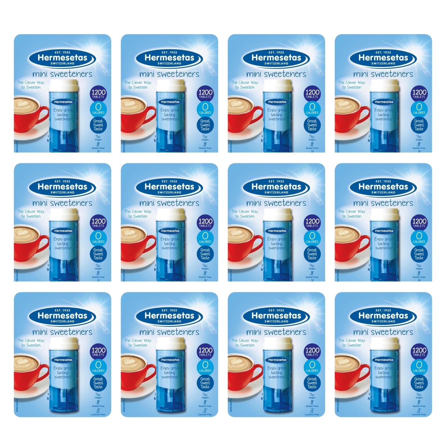 Hermesetas Mini Sweeteners Original 1200 Tablets - Pack of 12
